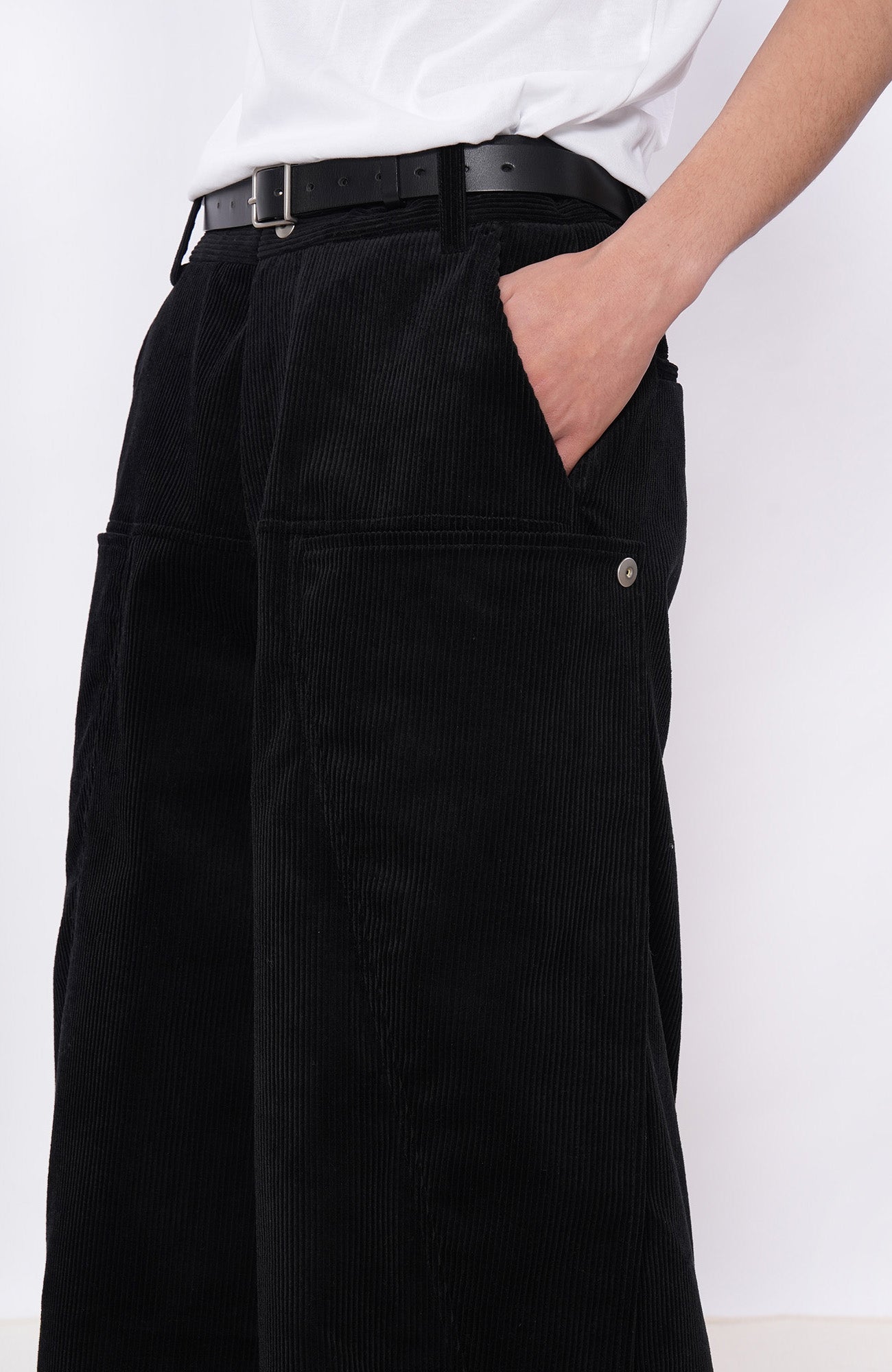 7440 37 1 Snap-Panel Corduroy Cropped Pants-Pants-S (Preorder)-Free Shipping Leatheretro