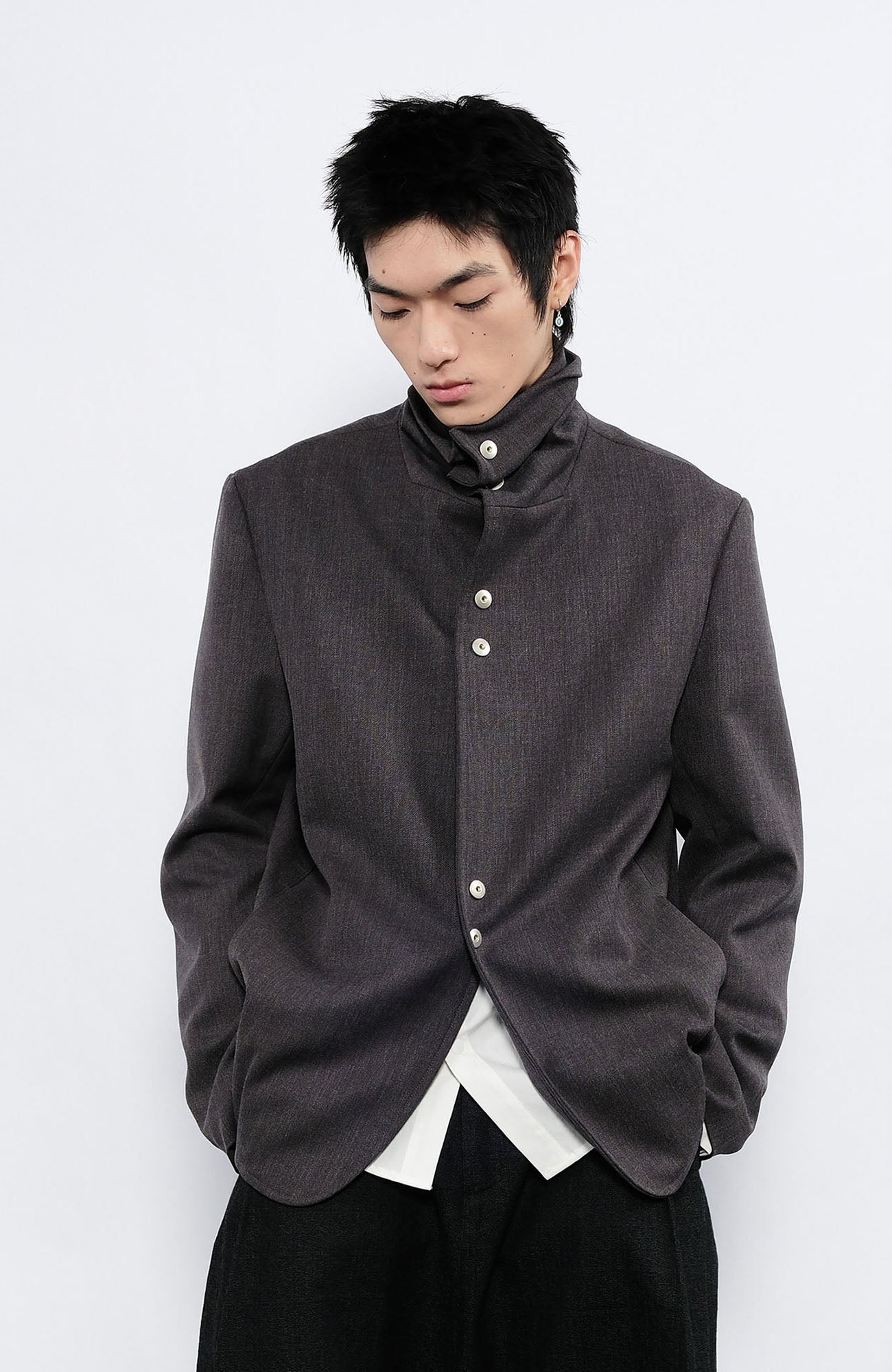 7440 37 1 Essential Stacked Collar Blazer-Jacket-S-Free Shipping Leatheretro