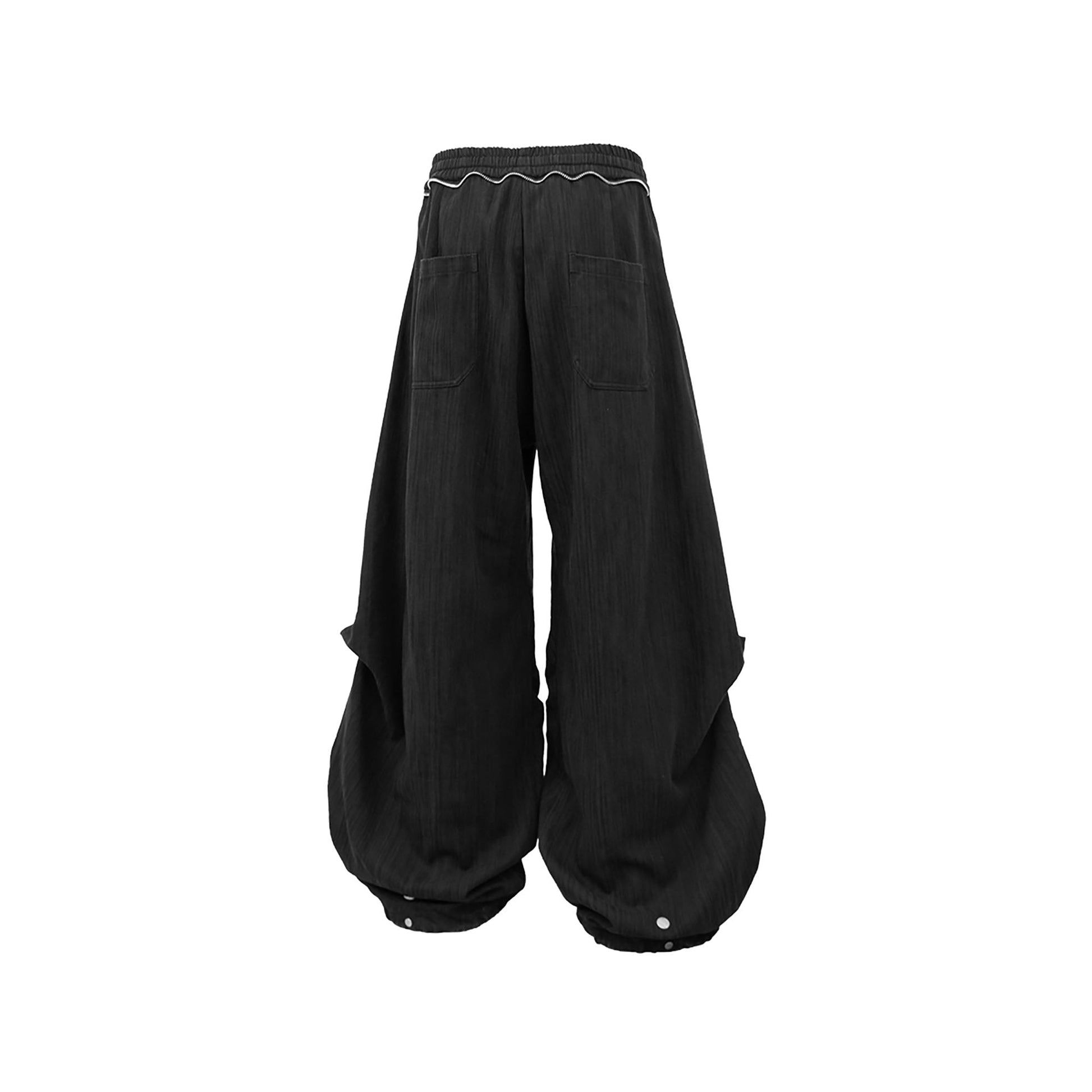 RELABEL Crinkled Drawstring Oversized Pants Black-Pants-XS-Free Shipping Leatheretro