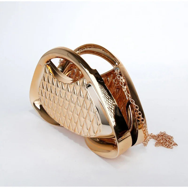 Women Top Handle Design Luxury Coin Purse - Elegant Acrylic Clip Crossbody Bag-Luxury Bag-Golden-Free Shipping Leatheretro