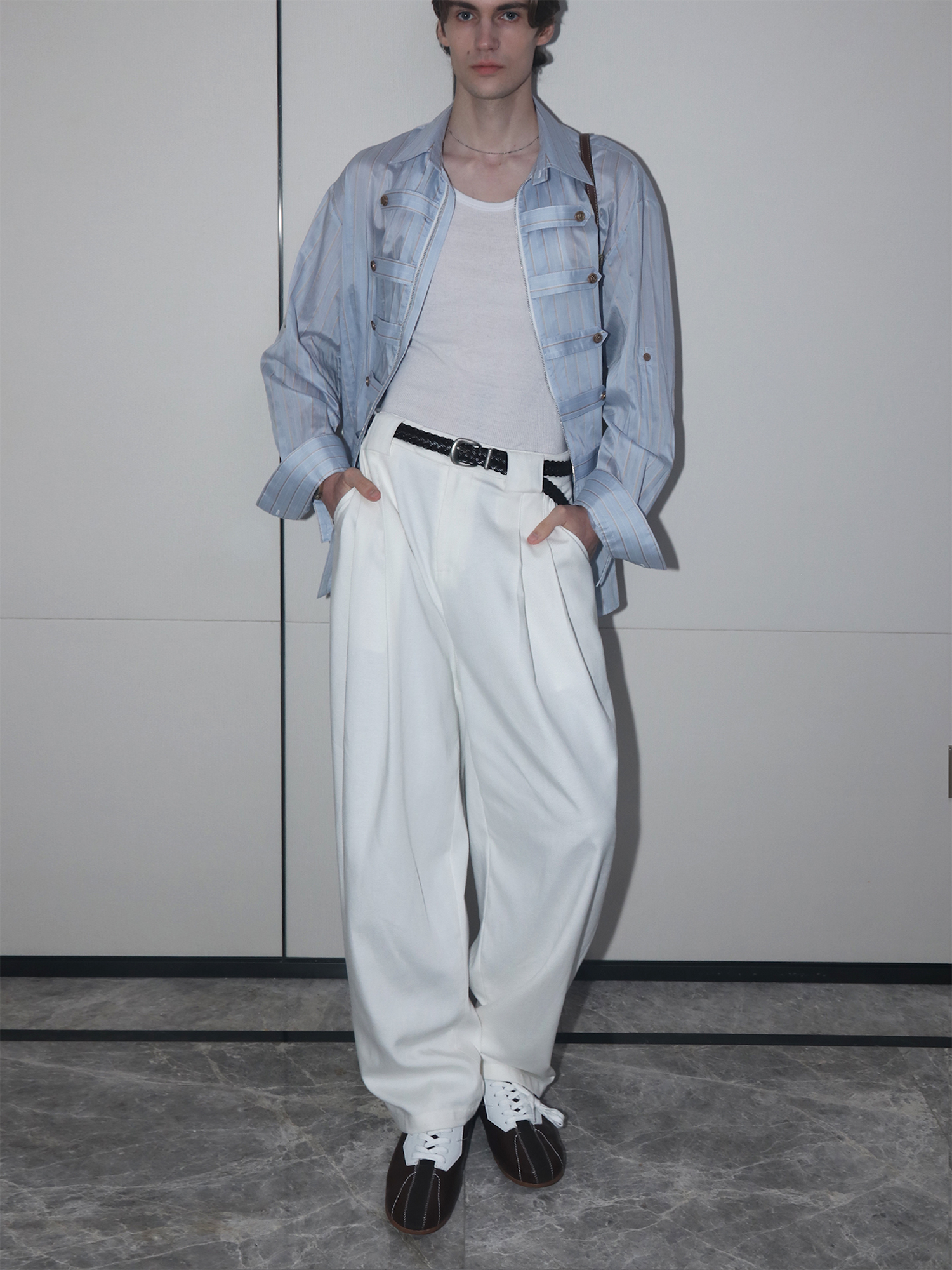 ASSEEN Essential Draped Linen-Blend Trousers-Pants-S / 28-30“-Free Shipping Leatheretro