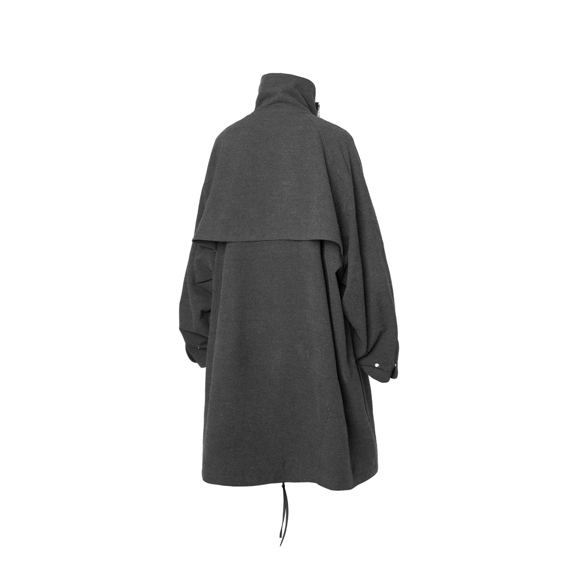 RELABEL Layered Placket Wool Blend Coat-Jacket-XS (Preorder)-Free Shipping Leatheretro