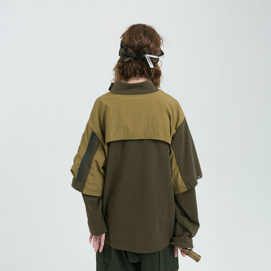 ERROR CODE ROBOT Detachable Sleeve Layered Utility Long-Sleeve Tee-T Shirt-XS-Free Shipping Leatheretro