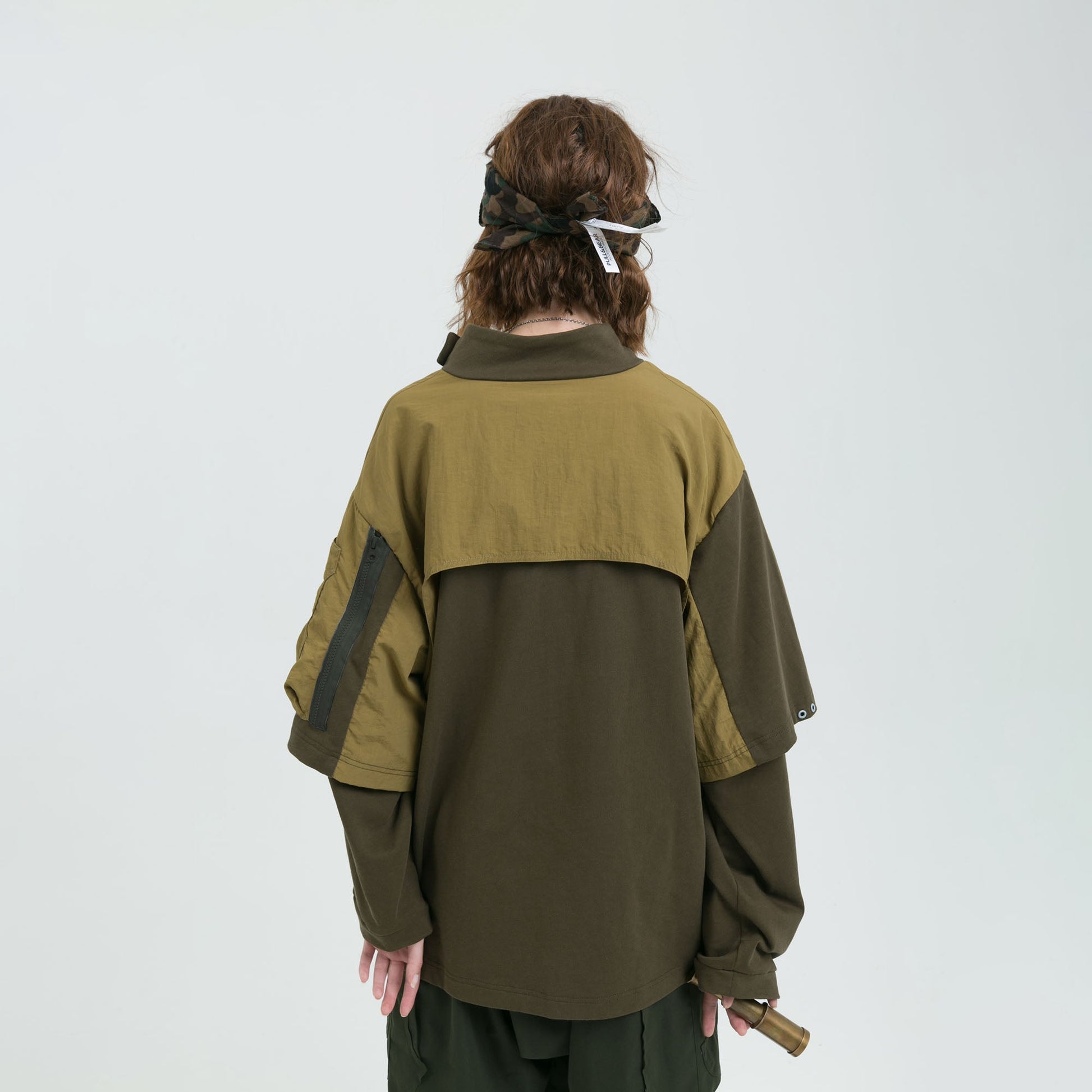 ERROR CODE ROBOT Detachable Sleeve Layered Utility Long-Sleeve Tee-T Shirt-XS-Free Shipping Leatheretro