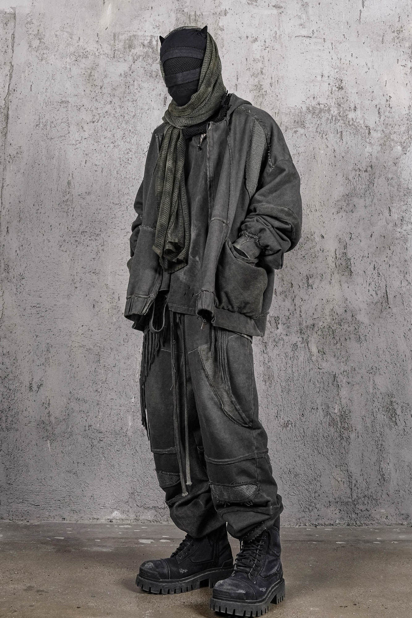 UNDERWATER Distressed Demon Clad Deconstructed Pants-Pants-S-Free Shipping Leatheretro