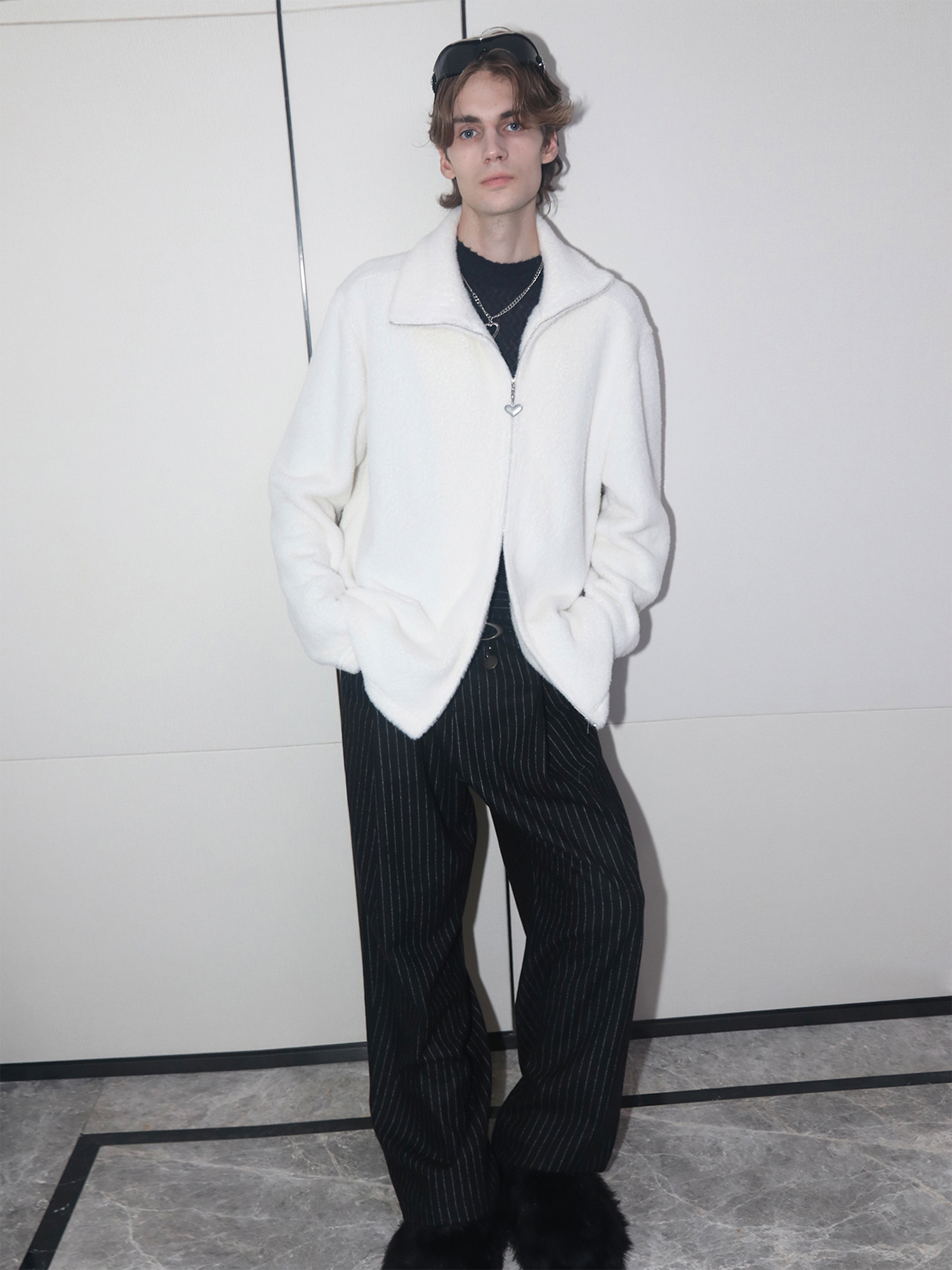ASSEEN Asym-Zip Mohair Cardigan-Jacket-S-Free Shipping Leatheretro