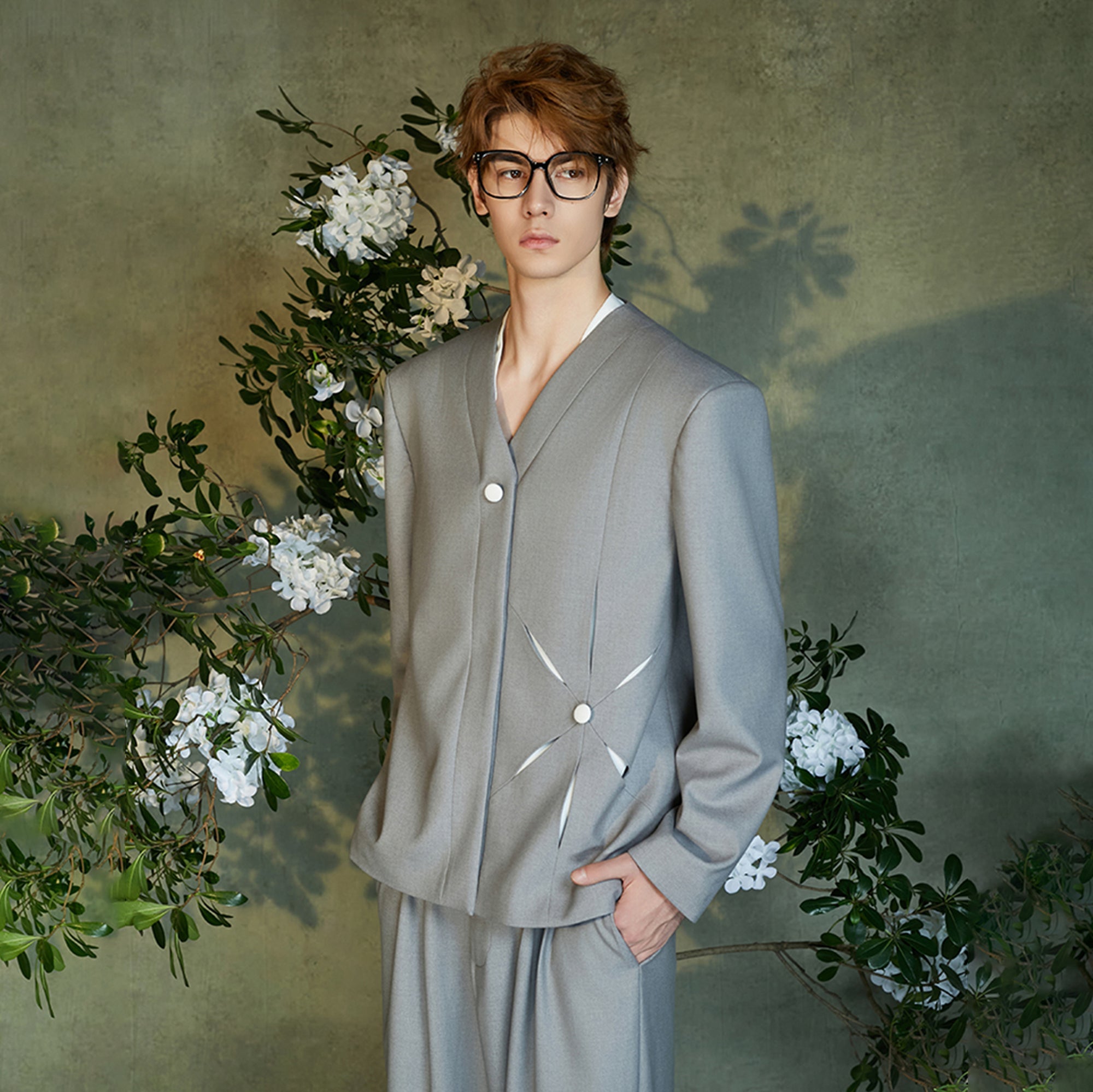 JIECHI Essential V-Neck Cut-Out Blazer-Jacket-M (Preorder)-Free Shipping Leatheretro