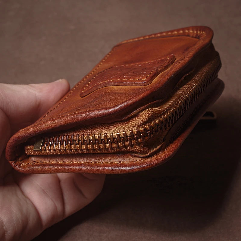 Vintage Luxury Genuine Leather Car Key Bag - Multipurpose Wallet Card Holder-Key Organizer-Dark Coffee-Free Shipping Leatheretro