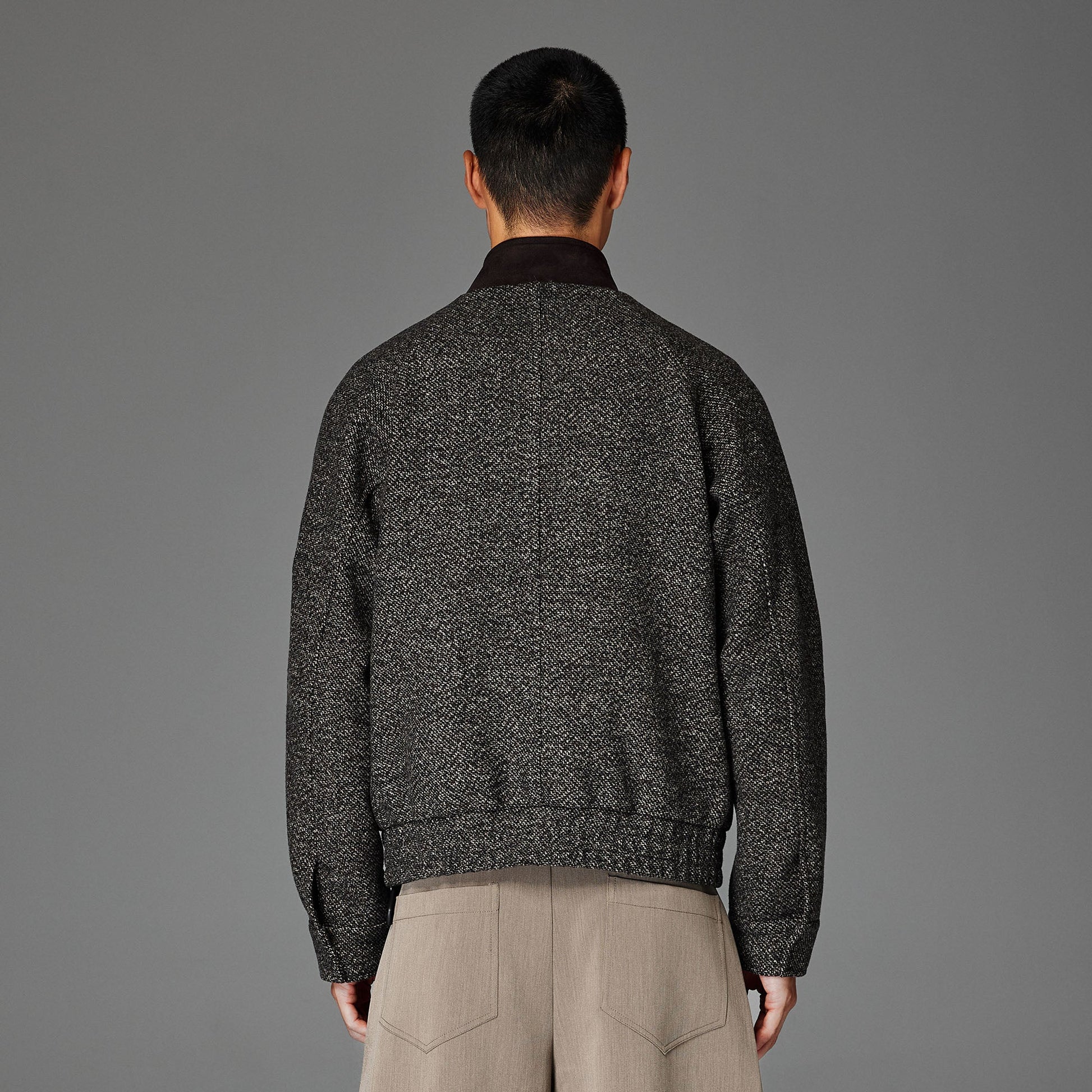 CATSSTAC Wool-Blend Tweed Embroidered Zip Jacket-Jacket-M-Black-Free Shipping Leatheretro