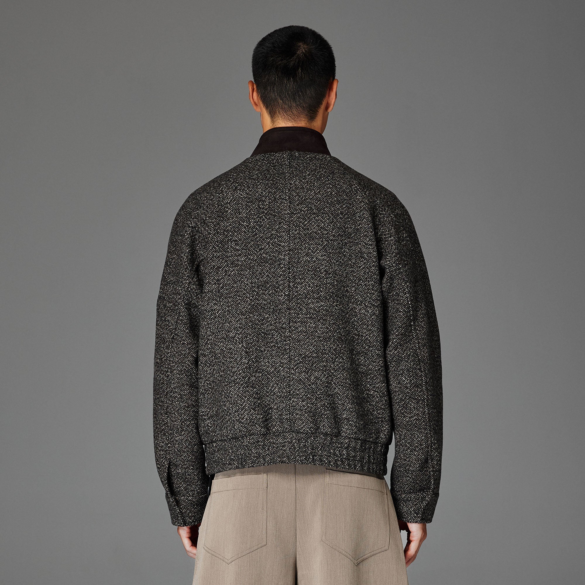 CATSSTAC Wool-Blend Tweed Embroidered Zip Jacket-Jacket-M-Black-Free Shipping Leatheretro