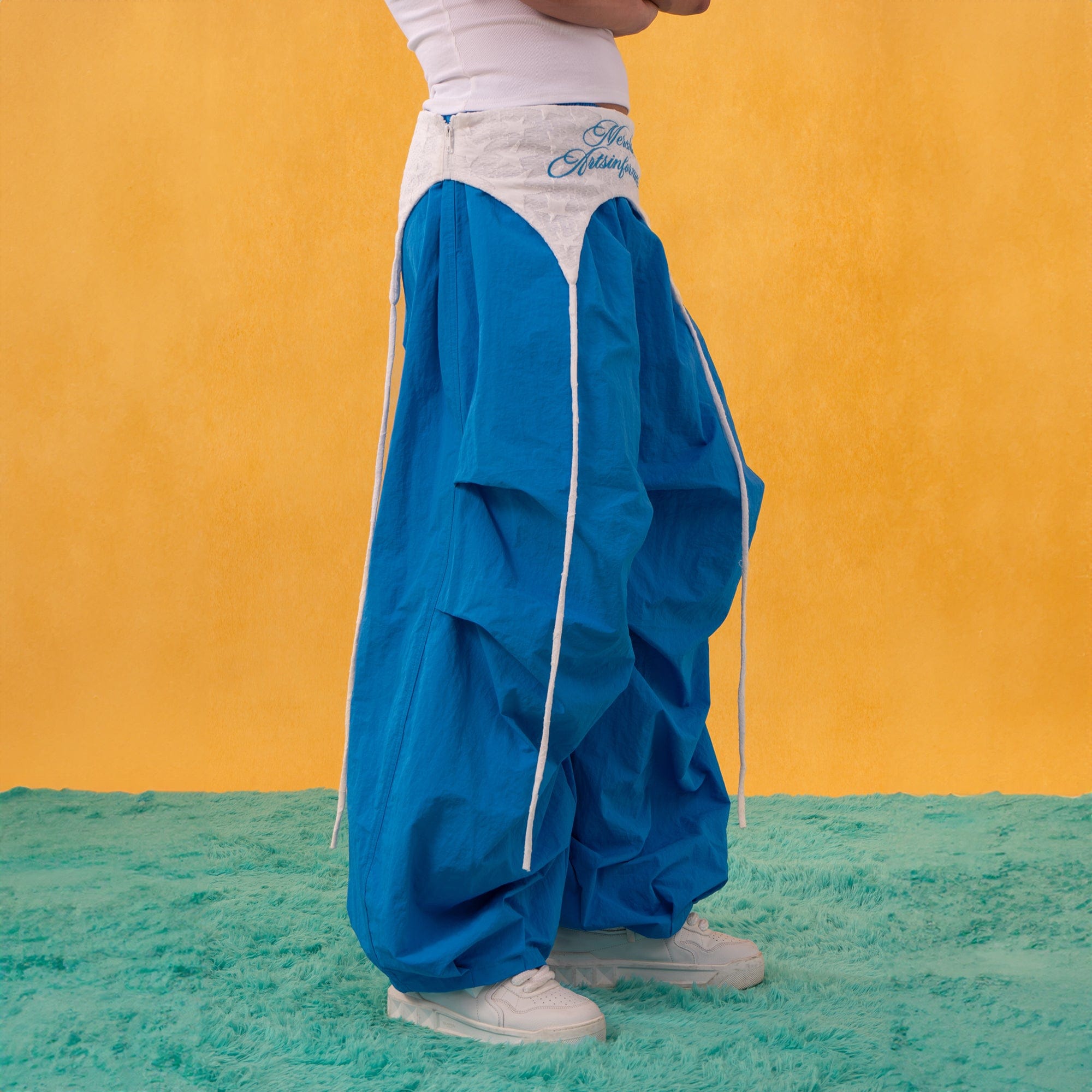 CLP Layered Crinkled Waist-Panel Parachute Pants-Pants-S-Gray-Free Shipping Leatheretro