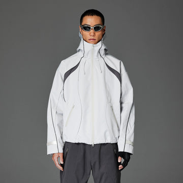 CATSSTAC Stormline Contrast Panel Zip Jacket-Jacket-M-Light Gray-Free Shipping Leatheretro