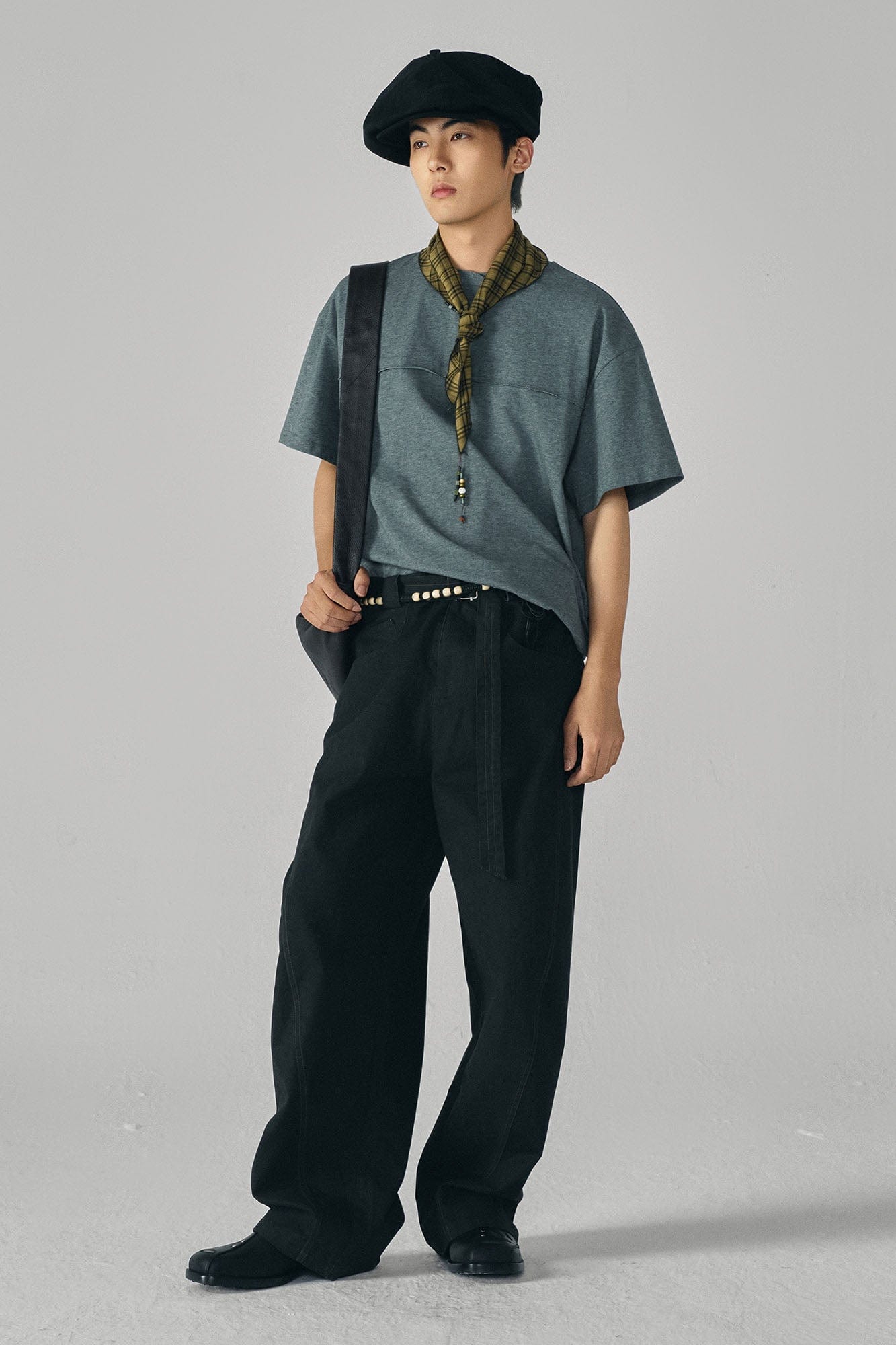 GONGHE REPUB Arc Spliced Strap Belt Pants-Pants-XS-White-Free Shipping Leatheretro