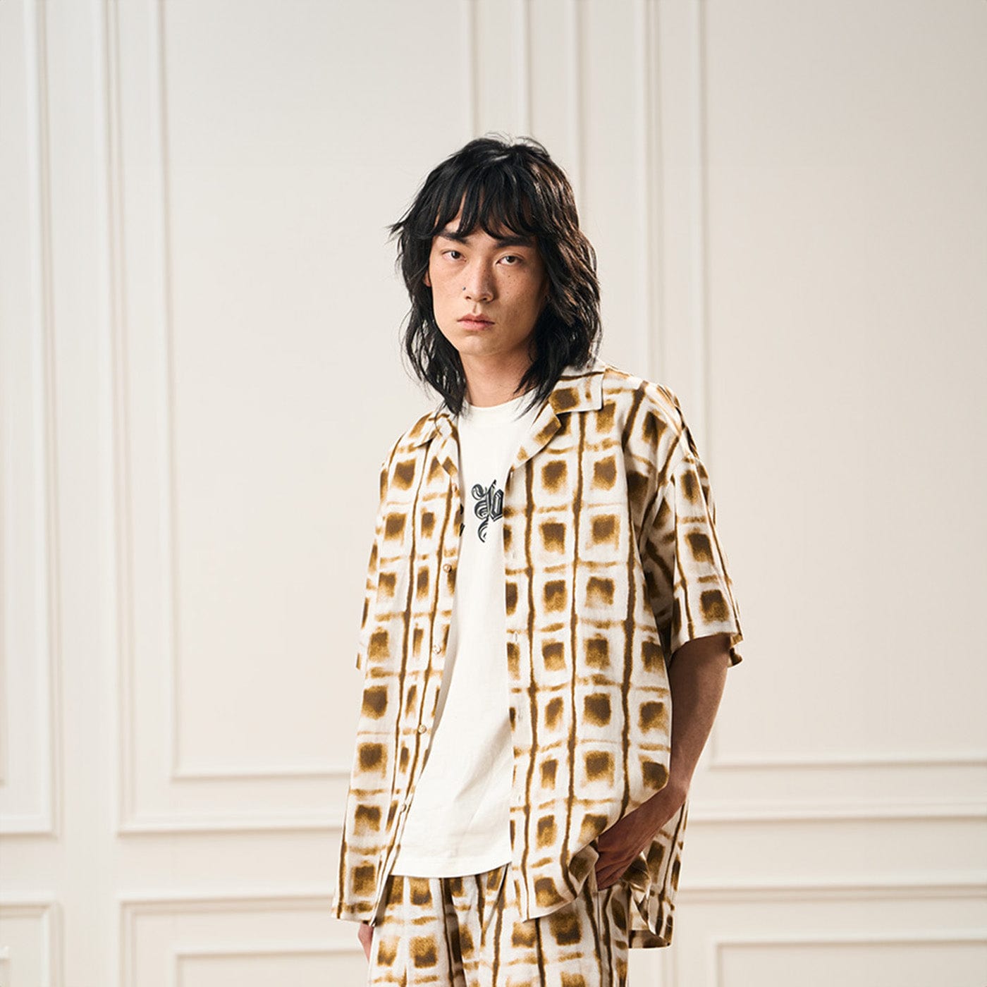 EPIC POETRY Ombre Check Spot Grid Half Shirt-Half shirt-S-Free Shipping Leatheretro