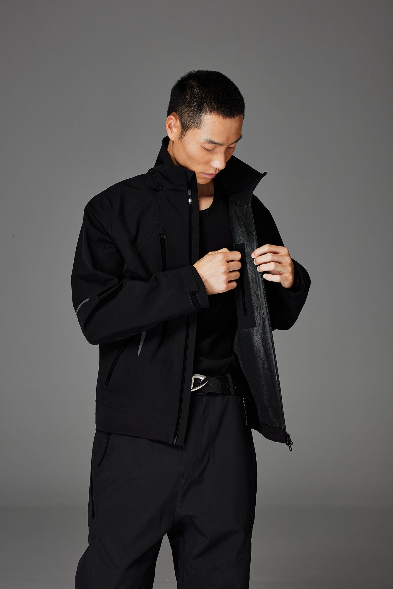 CATSSTAC Reflective Panels Tech Windbreaker Hooded Jacket-Jacket-M-Free Shipping Leatheretro