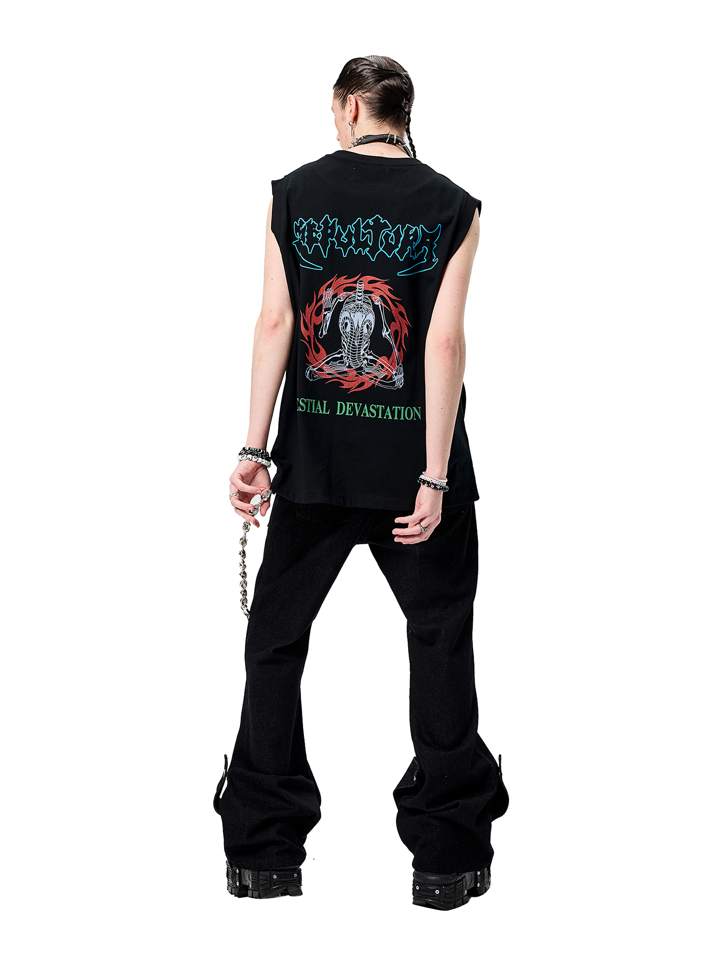 ERISSTOFF Sepultura Cobra Graphic Oversized Tank Top-Tank Top-S-Free Shipping Leatheretro