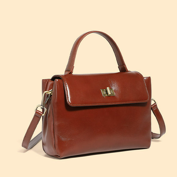 Leather Handbag Fashion Crossbody Bags-Handbags-Brown-Free Shipping Leatheretro