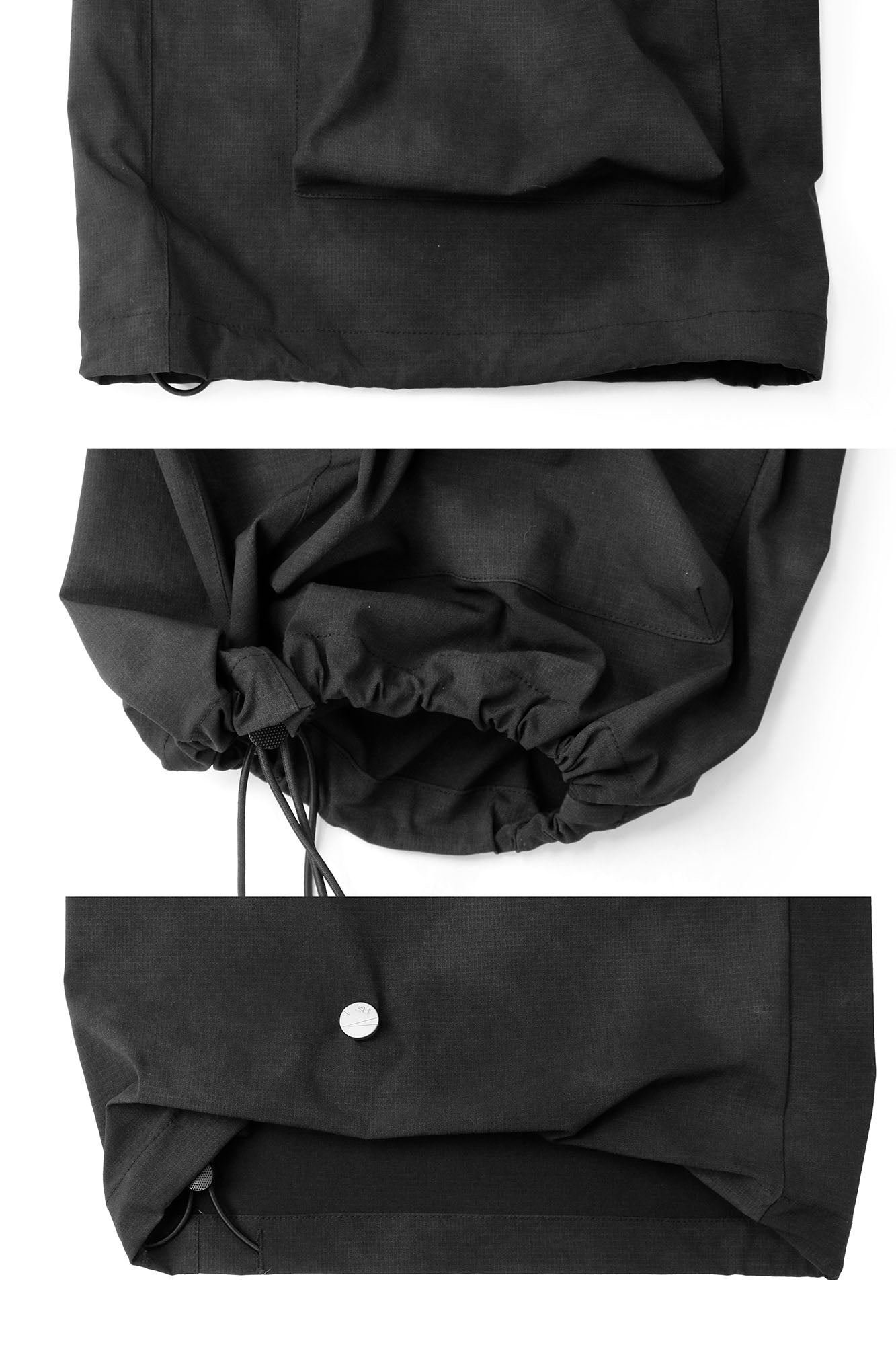 RELABEL Detachable Ruched Inverted Waist Cargo Pants-Pants-XS (Preorder)-Black-Free Shipping Leatheretro