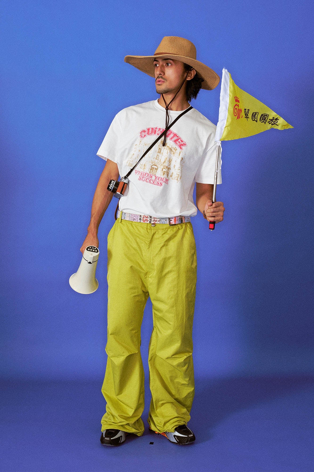 TRECLUB Drawcord Hem Wide-Leg Parachute Pants-Pants-S-Free Shipping Leatheretro