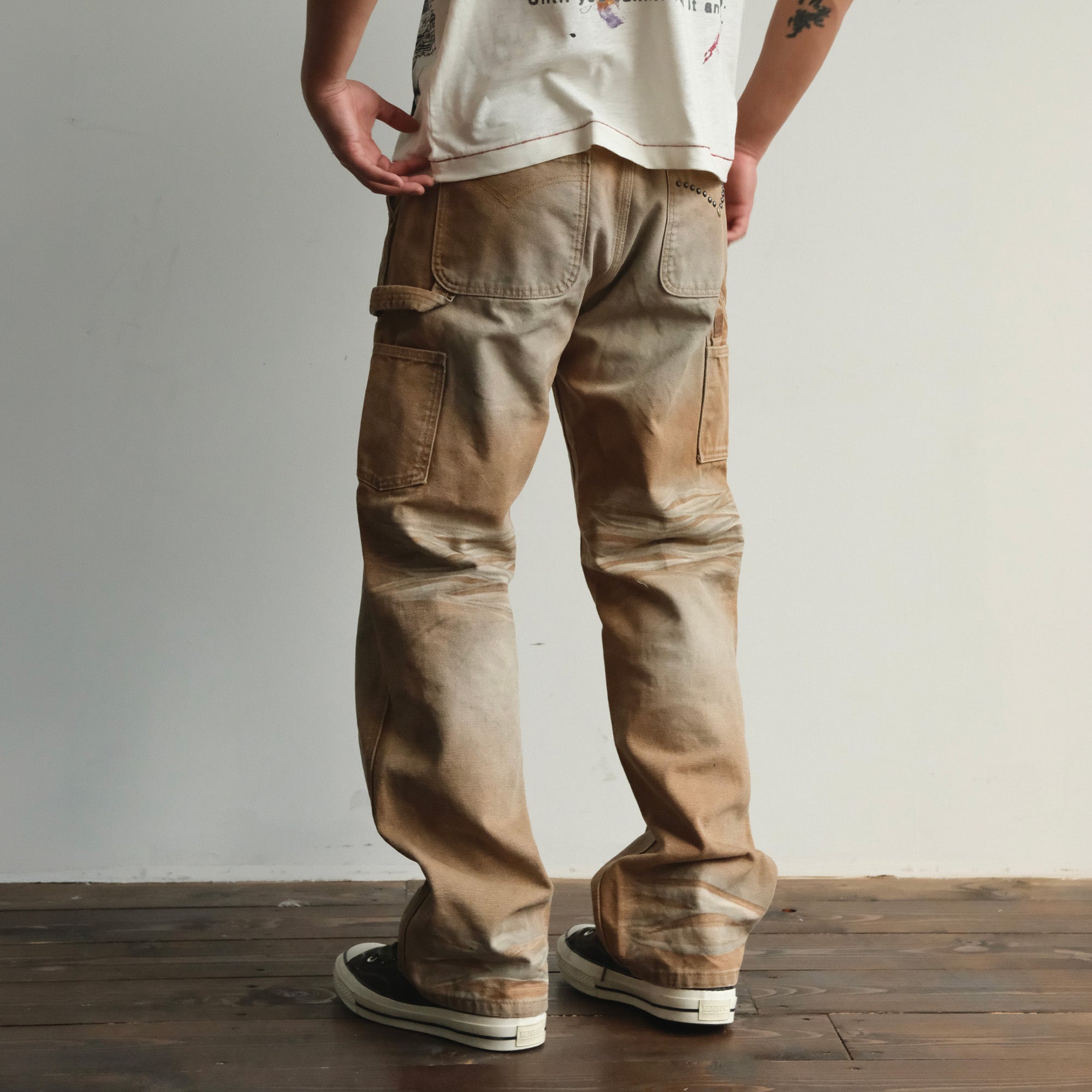 NEIGBORL Retro Distressed Washed Cargo Pants-Pants-Gray-S-Free Shipping Leatheretro