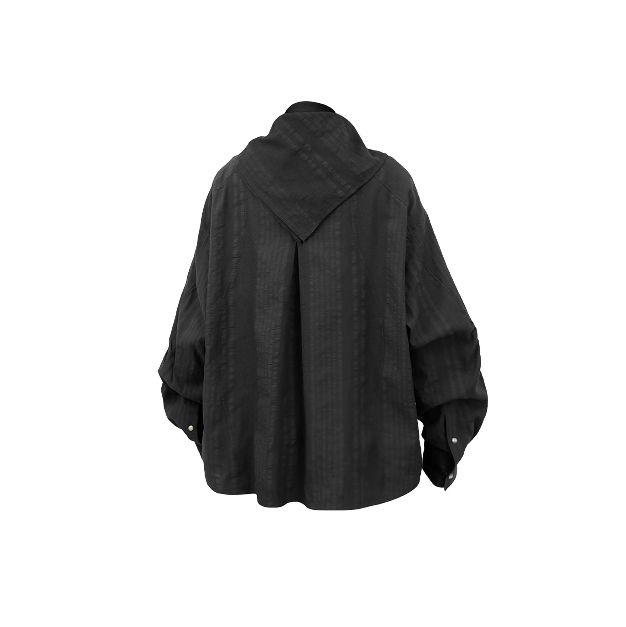 RELABEL Studded Detachable Scarf Shirt Black-Shirt-XS (Preorder)-Free Shipping Leatheretro