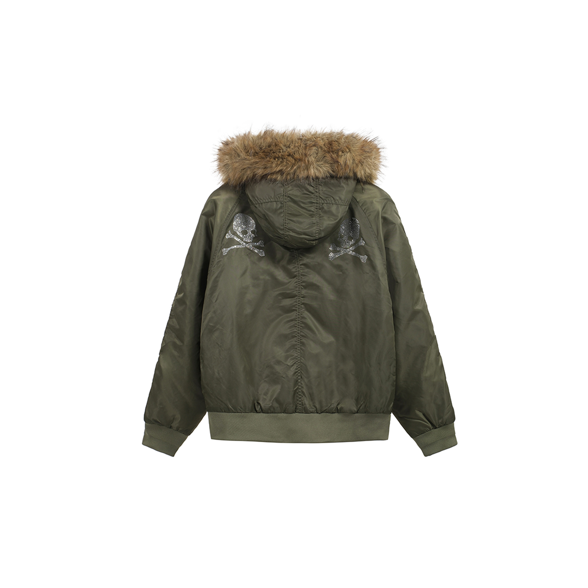 NOTHINGNESS WORLD Faux Fur Patch Hooded Puffer Jacket-Jacket-S (Preorder)-Black-Free Shipping Leatheretro