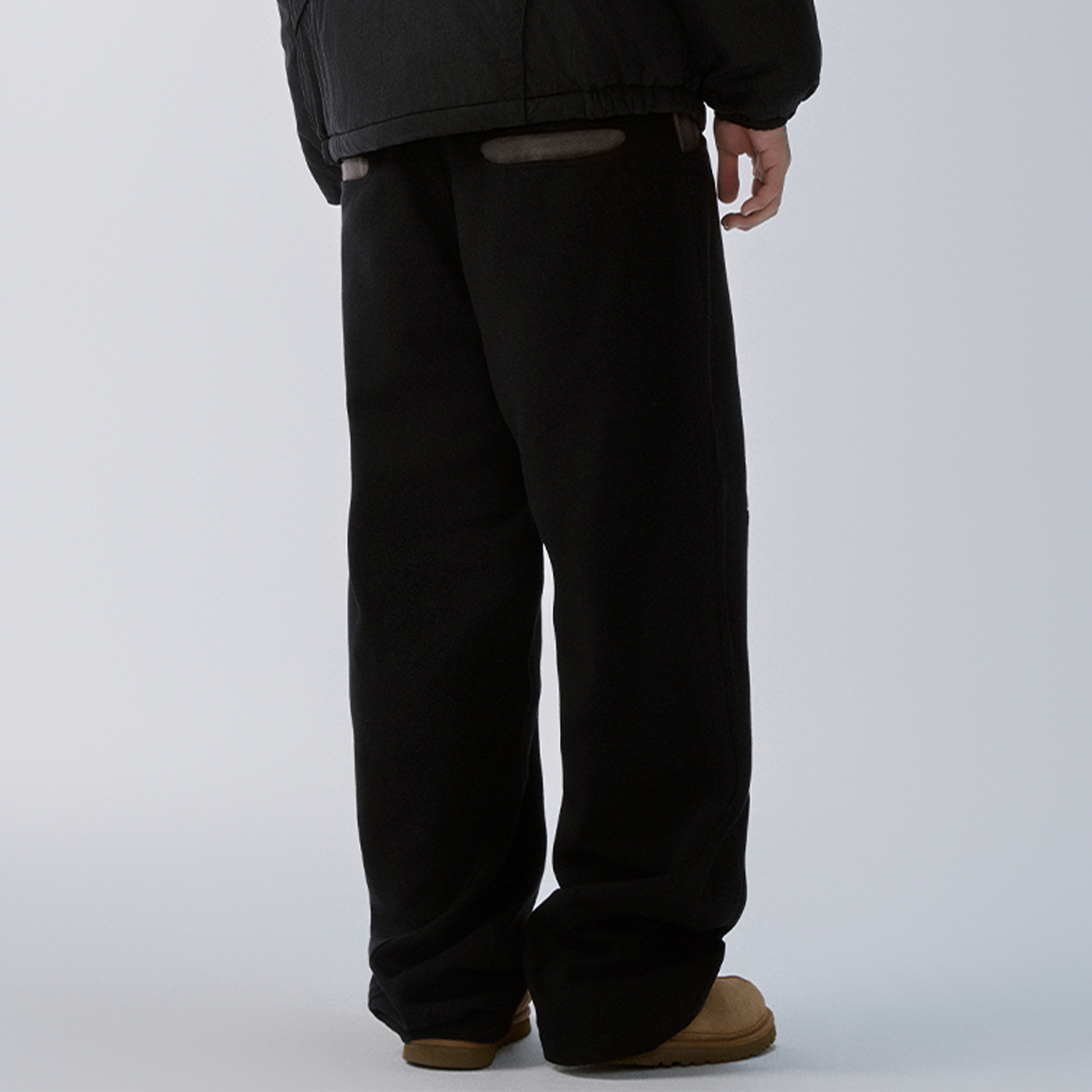 F2CE Paneled Contrast Embroidered LOGO Pants-Pants-S-Free Shipping Leatheretro