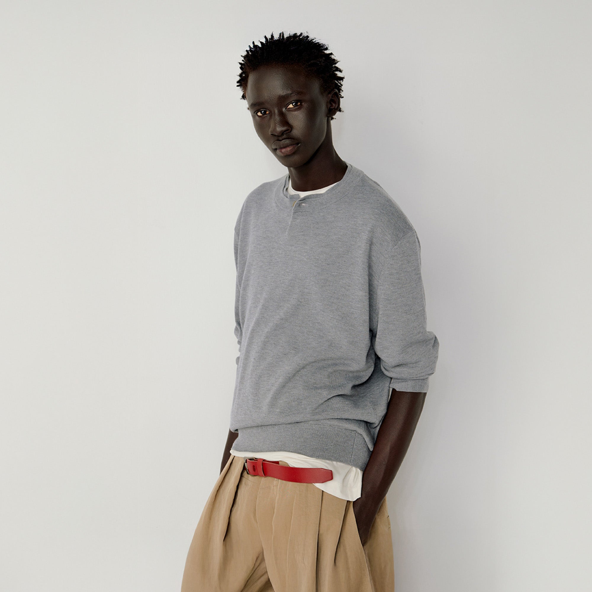 OPICLOTH Essential Layered Collar Sweater-Sweater-XS-Red-Free Shipping Leatheretro