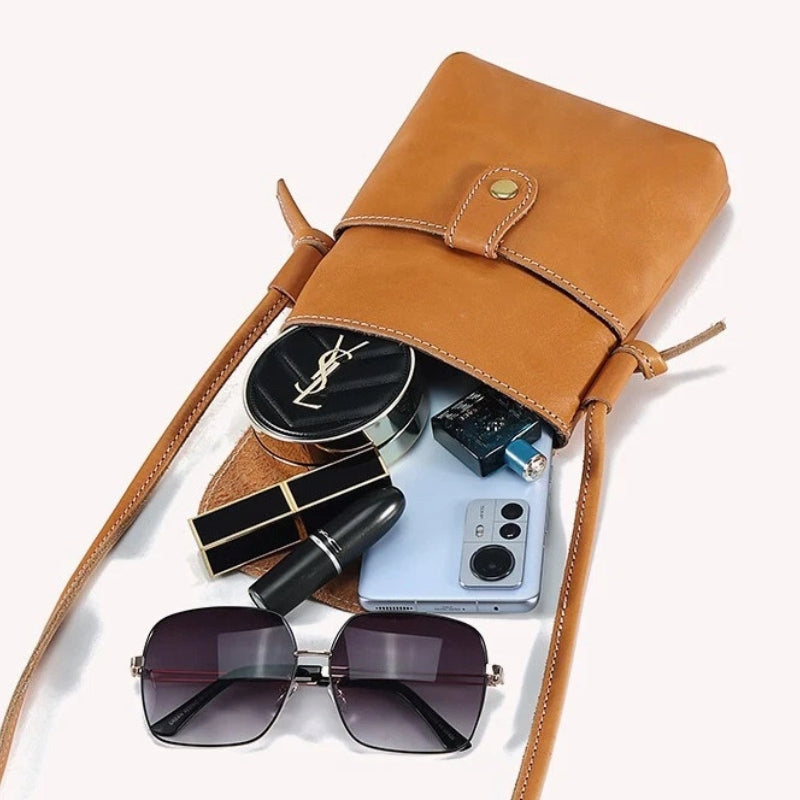 Women Trendy Leather Mini Crossbody Bag - Minimalist Phone Satchel Bags-Crossbody Bag-Blue-Free Shipping Leatheretro
