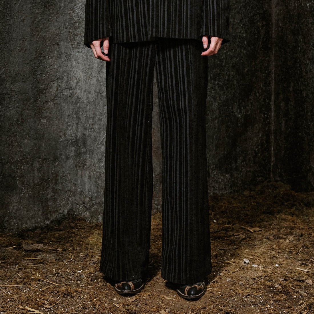ILNya Nieternite Nifutur Corduroy Stripe Straight-Leg Trousers-Pants-S(0)-Free Shipping Leatheretro
