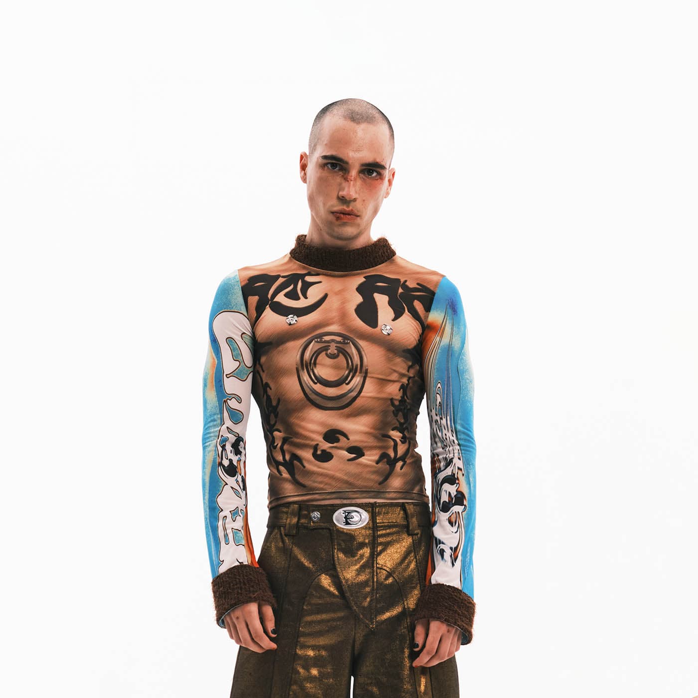 EMBRYO Muscle Runes Mohair Turtleneck L/S Tee-L/S Tee-One Size-Free Shipping Leatheretro