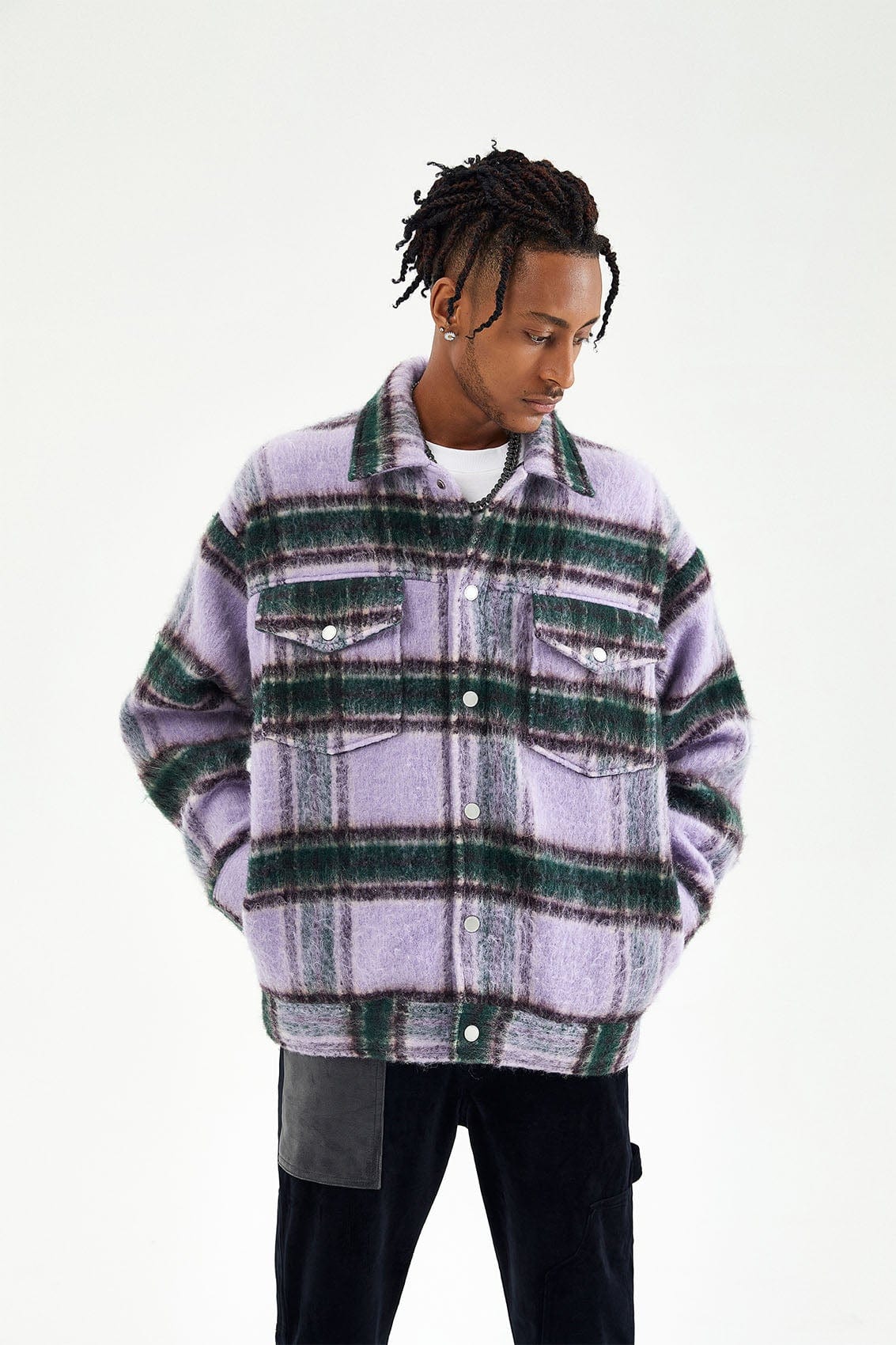 BONELESS Mohair Plaid Jacket-Jacket-S-Free Shipping Leatheretro