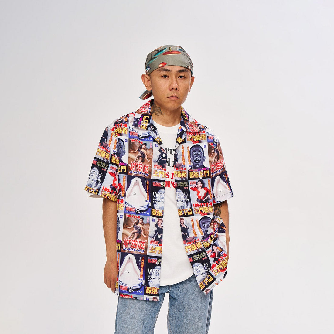 WCC Door-to-Door Art Service Full Print Cuban Half Shirt-Half shirt-M-Free Shipping Leatheretro