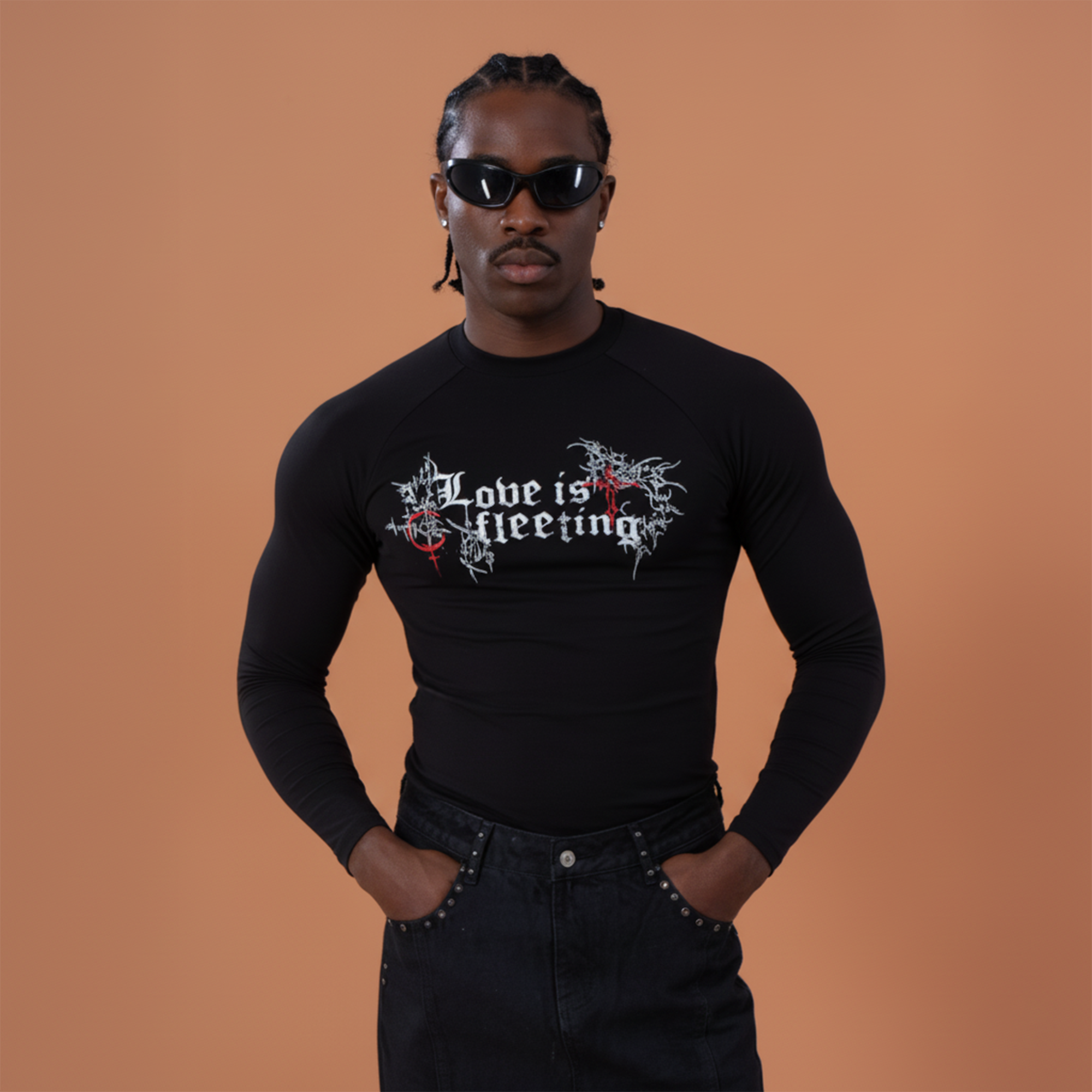 CLP Gothic Graphic Fitted Long Sleeve Tee-L/S Tee-M-Free Shipping Leatheretro