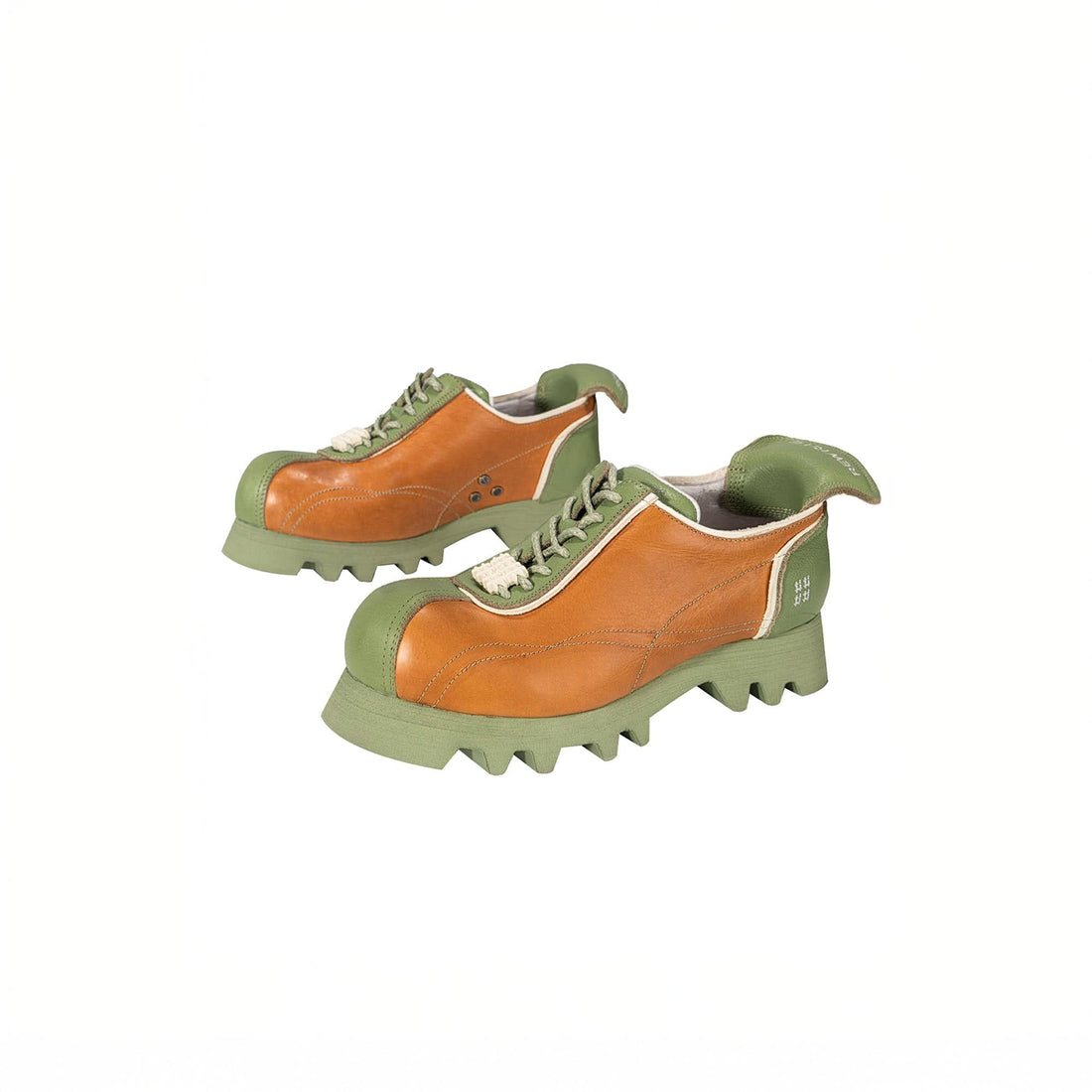 REWRITE Contrast Jagged Sole Leather Derby Shoes-Shoes-38.5-Free Shipping Leatheretro