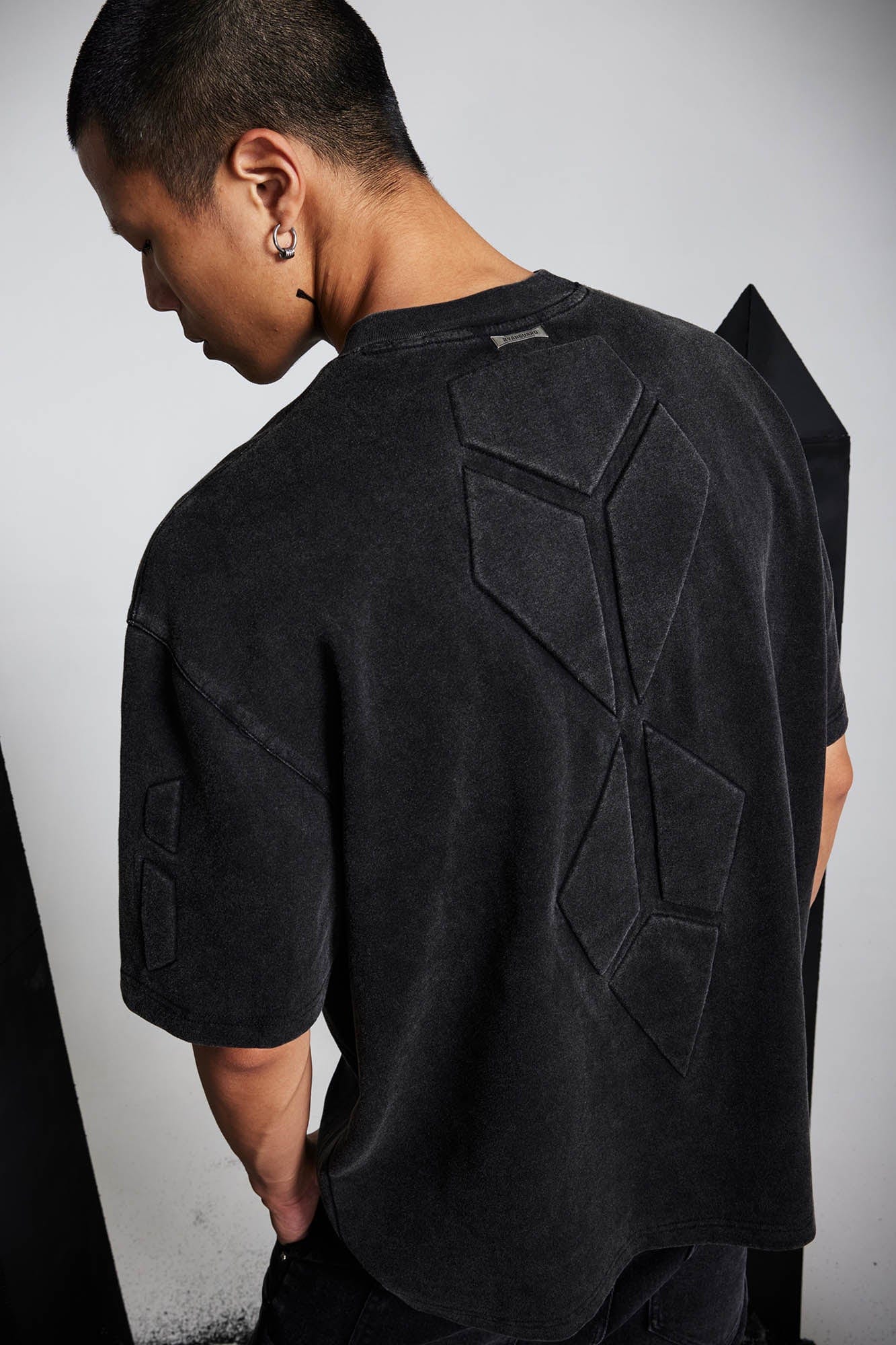 SSIN7 Armored Padded-Panel Washed T-Shirt-T Shirt-S-Free Shipping Leatheretro