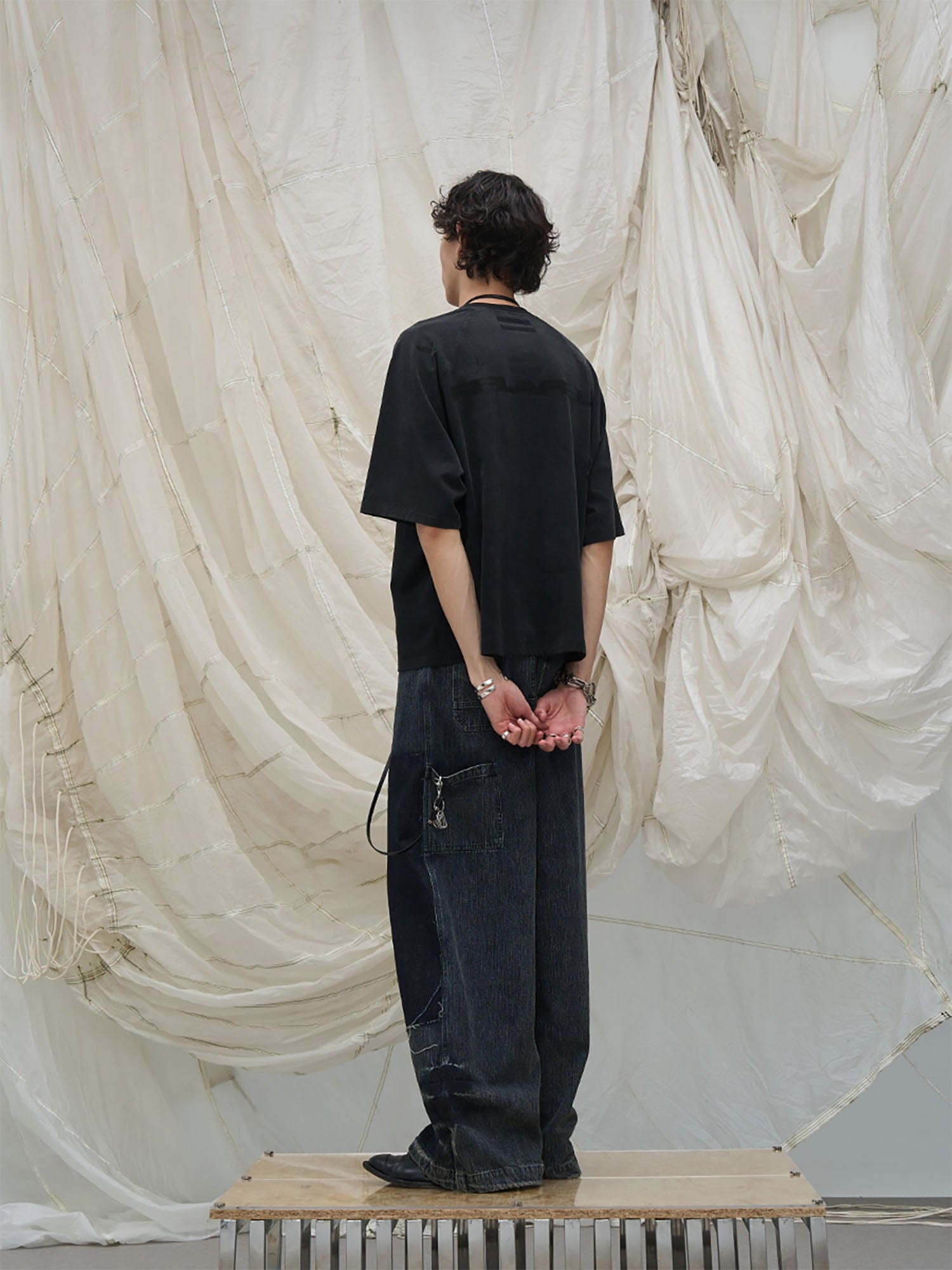 RELABEL Slogan Washed Spliced Raglan T-Shirt-T Shirt-Brown-XS-Free Shipping Leatheretro