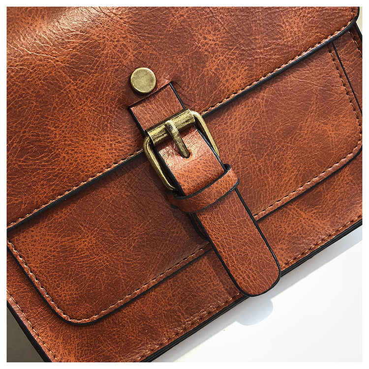 Vintage Women Flap Fashion Casual Leather Shoulder Bags Lady Crossbody Messenger Bag-Handbags-Light Brown-Free Shipping Leatheretro