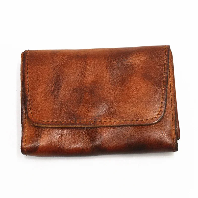 Handmade Leather RFID Zipper Wallet - Vintage Card Holder Coin Purse-Wallets & Money Clips-Dark Brown-Free Shipping Leatheretro