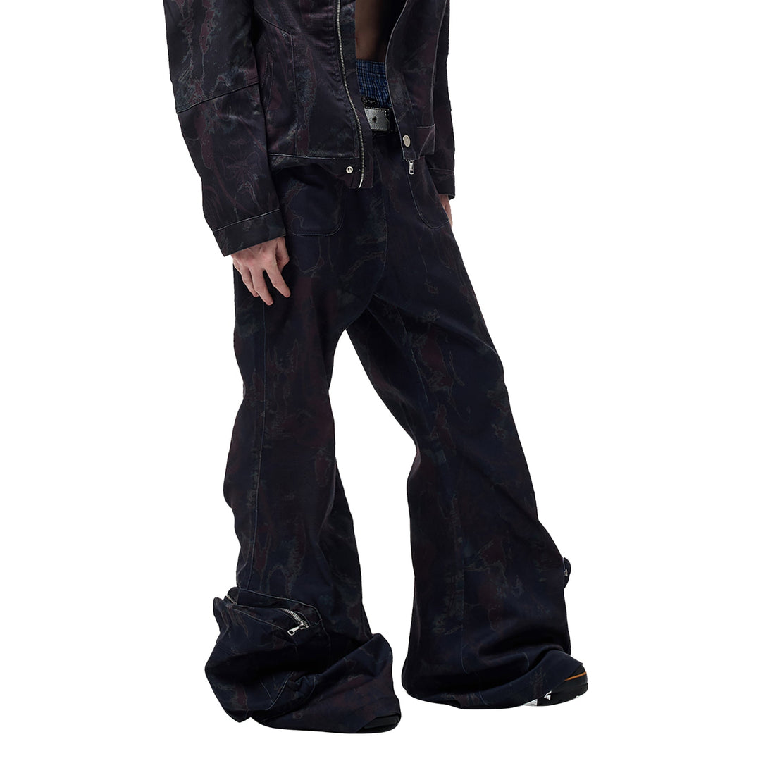 CYCYCY Abstract Graphic Cargo Flared Jeans-Jeans-XXS / 27"-Free Shipping Leatheretro