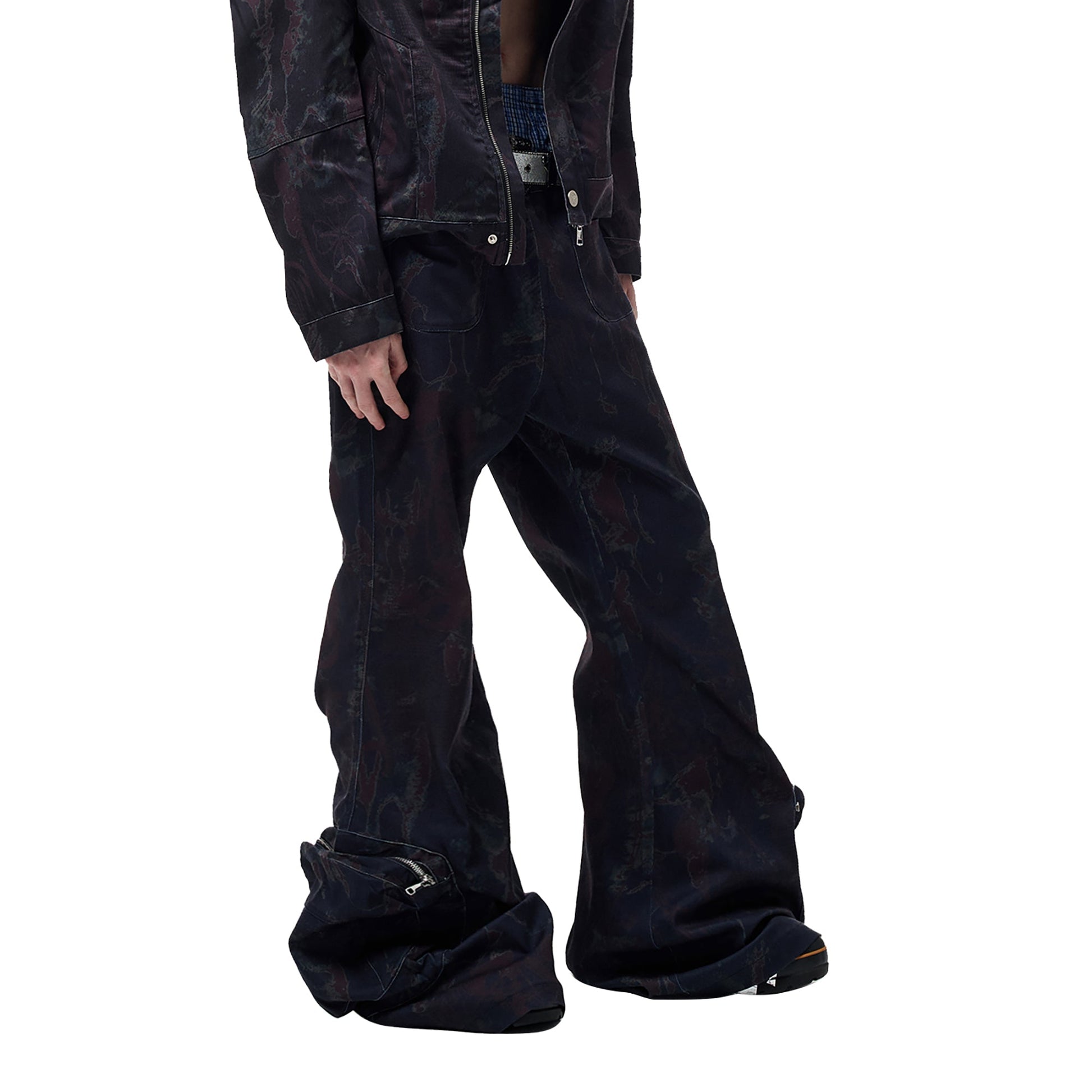 CYCYCY Abstract Graphic Cargo Flared Jeans-Jeans-XXS / 27"-Free Shipping Leatheretro