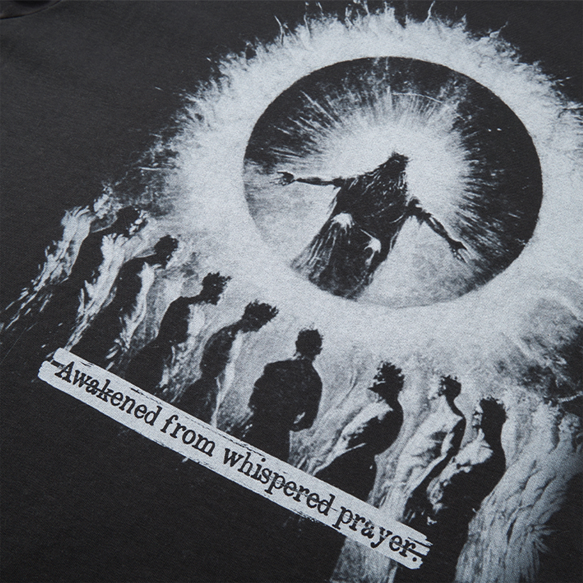 F2CE Oversized Prayer Silhouette Graphic T-Shirt-T Shirt-S-Free Shipping Leatheretro