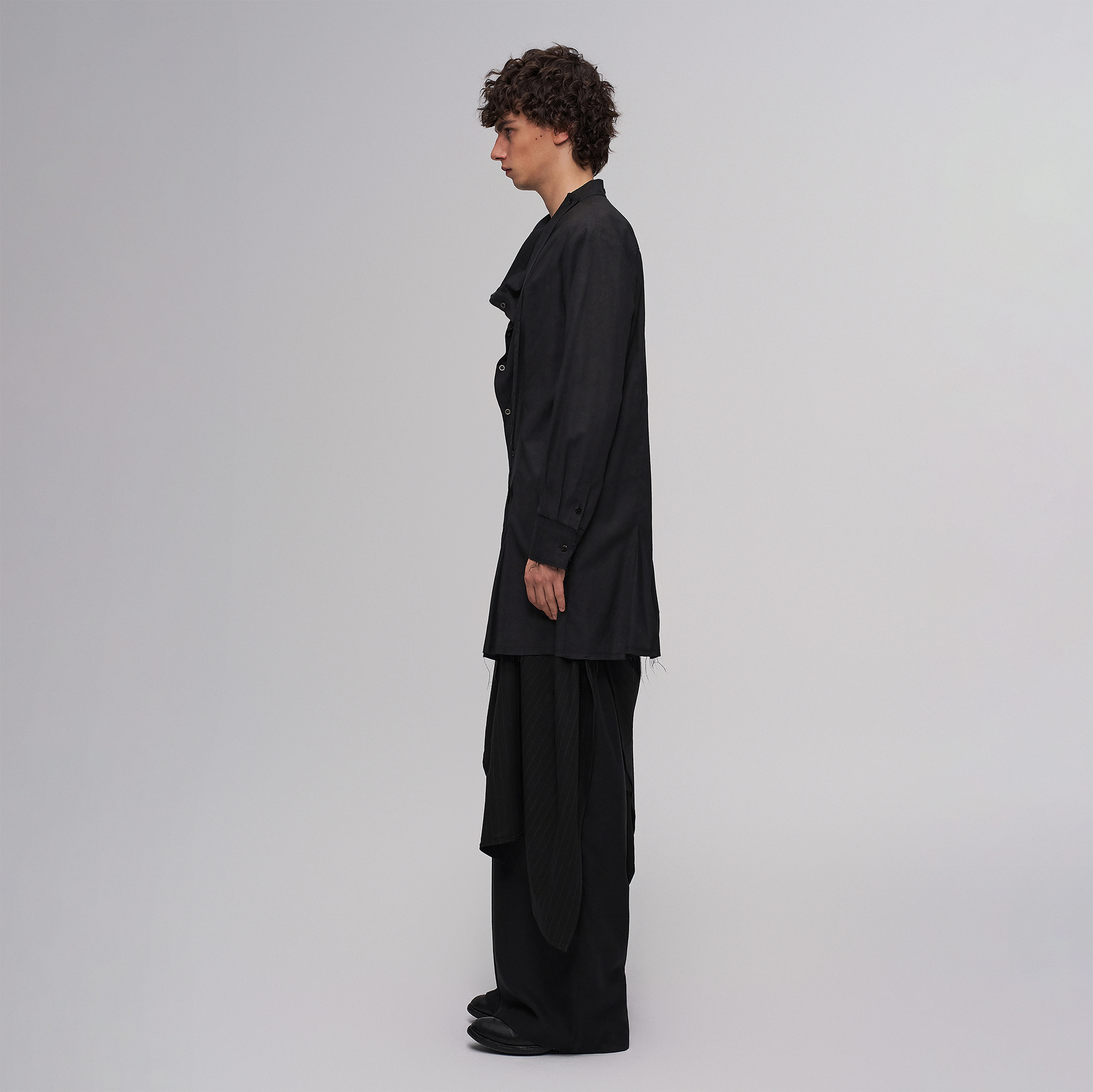 ILNya Nieternite Nifutur Asym Draped Raw-Edged Shirt-Shirt-S(0)-Free Shipping Leatheretro