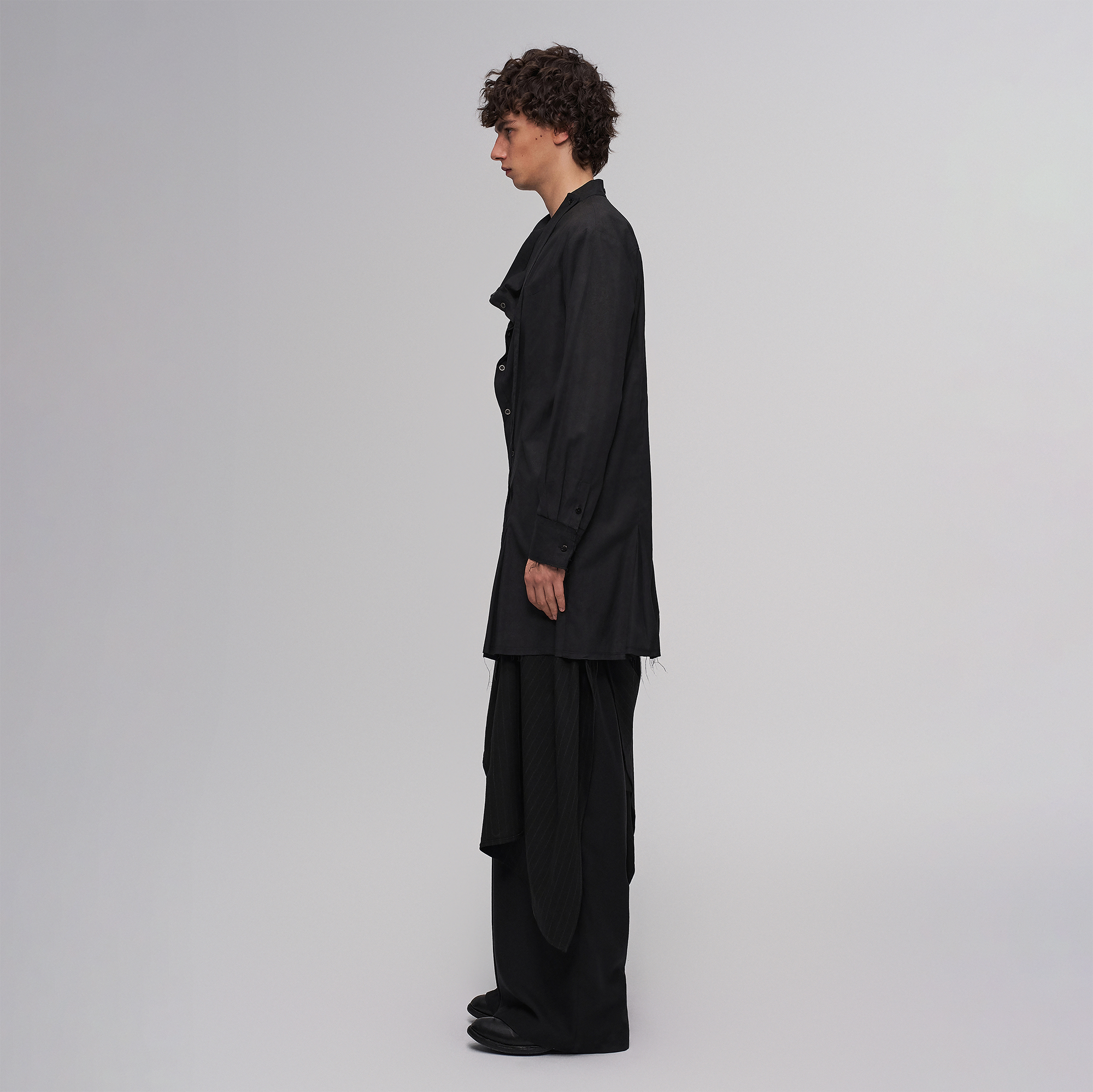 ILNya Nieternite Nifutur Asym Draped Raw-Edged Shirt-Shirt-S(0)-Free Shipping Leatheretro