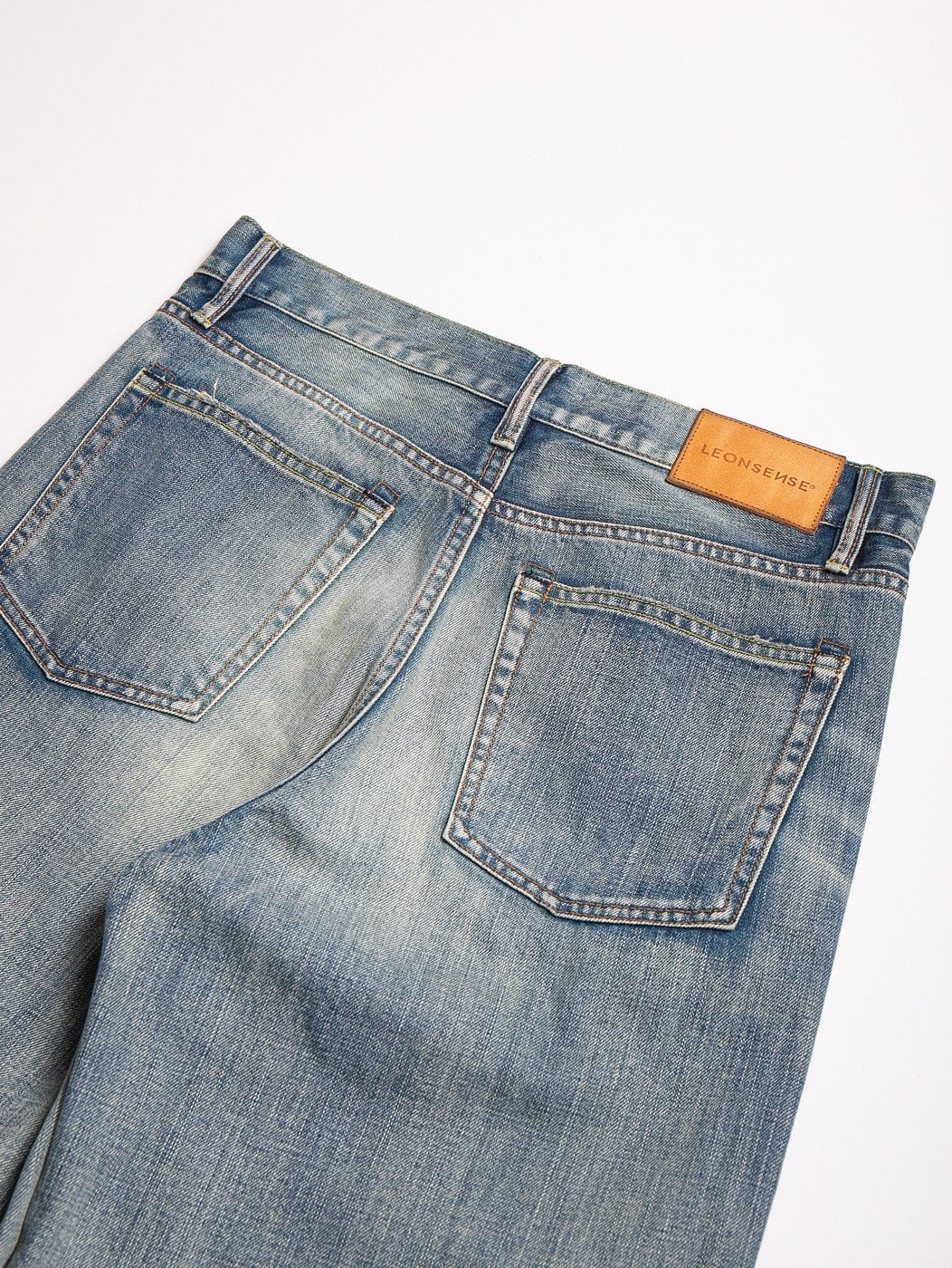 LEONSENSE Raw Edge Washed Flared Jeans-Jeans-S-Free Shipping Leatheretro