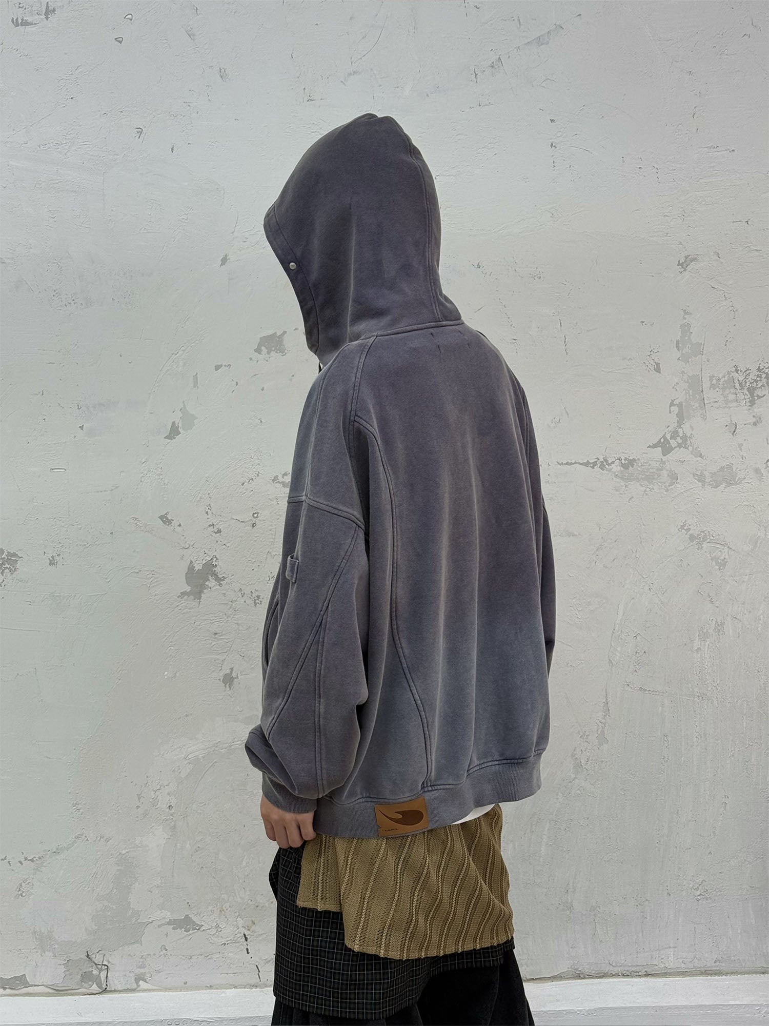 RELABEL Gradient Washed Panel Hooded Jacket Purple-Jacket-XS (Preorder)-Free Shipping Leatheretro