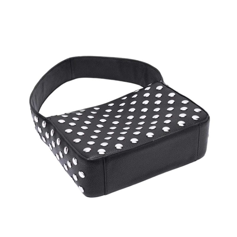 American Style Rivet Armpit Shoulder Bag-Handbags-Black-Free Shipping Leatheretro