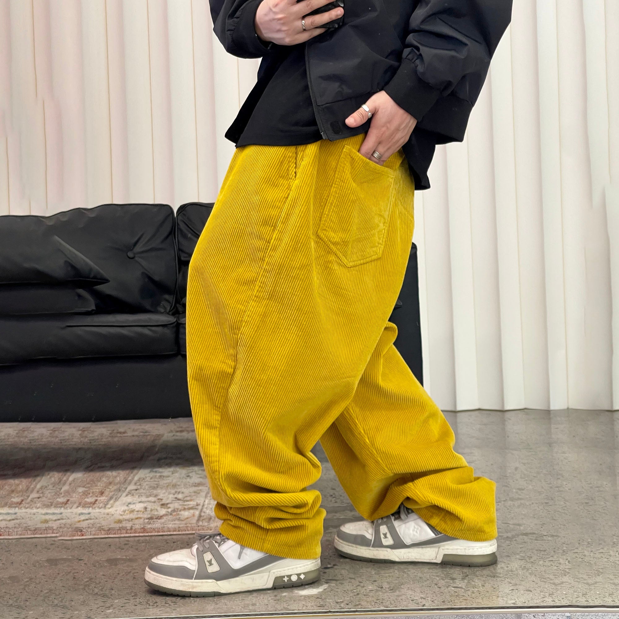 ME DA IGUAL Corduroy Pleated Wide-Leg Trousers-Pants-M-Free Shipping Leatheretro