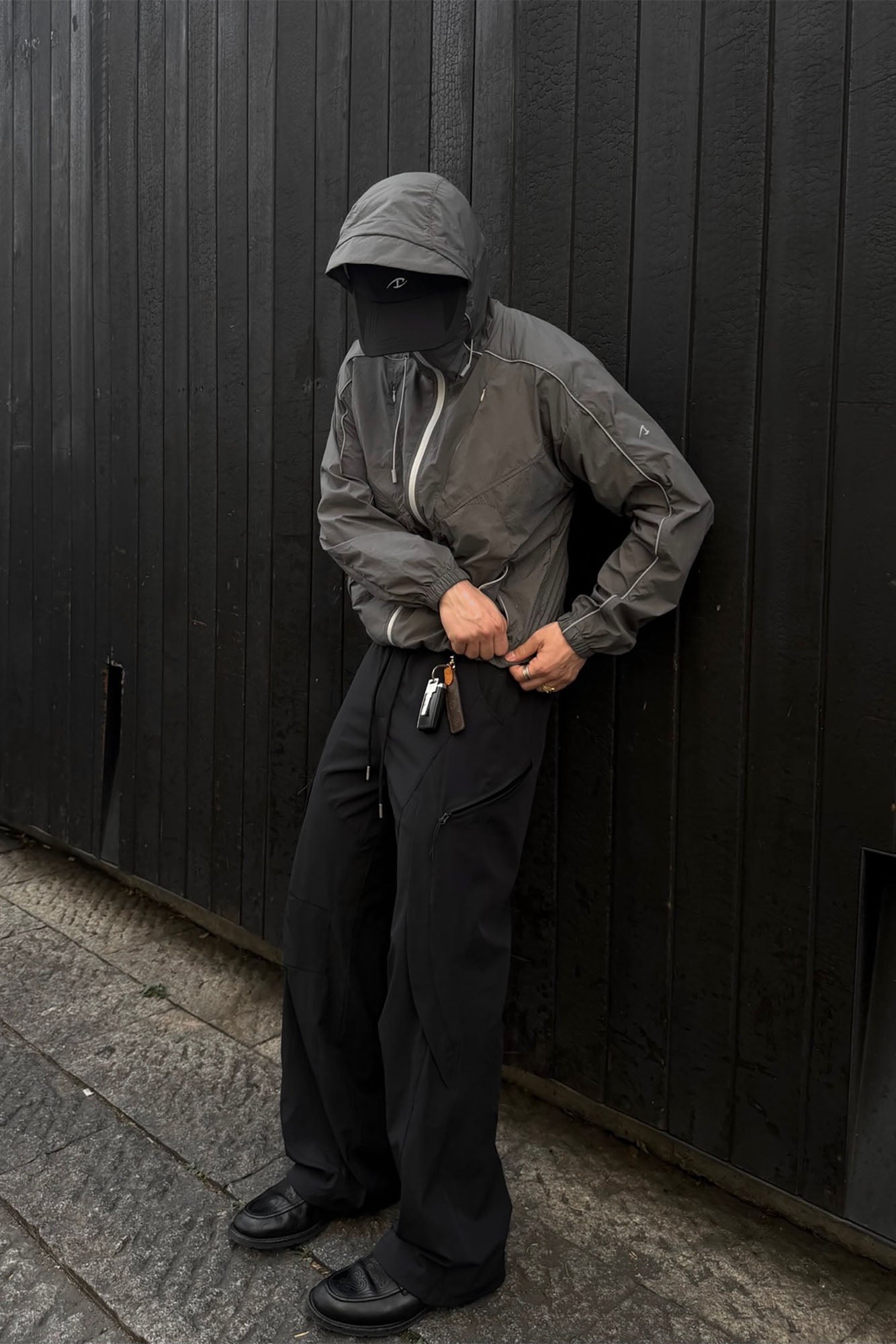 CATSSTAC Multi-Panel Layered Drawstring Pants-Pants-M (Preorder)-Gray-Free Shipping Leatheretro