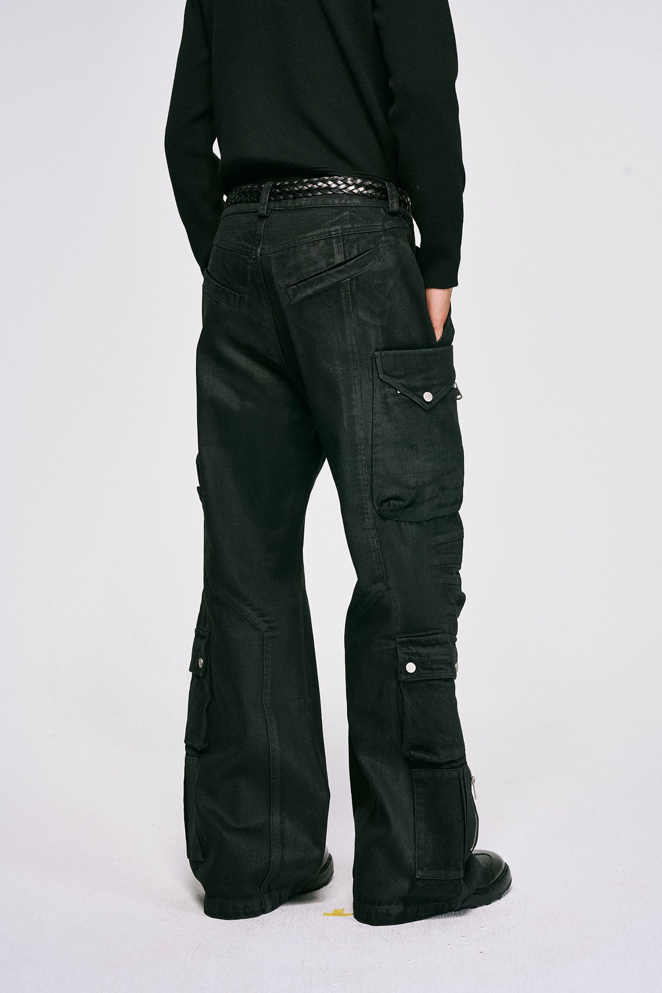 CATSSTAC Waxed Multi-Pockets Utility Cargo Pants-Pants-M-Free Shipping Leatheretro